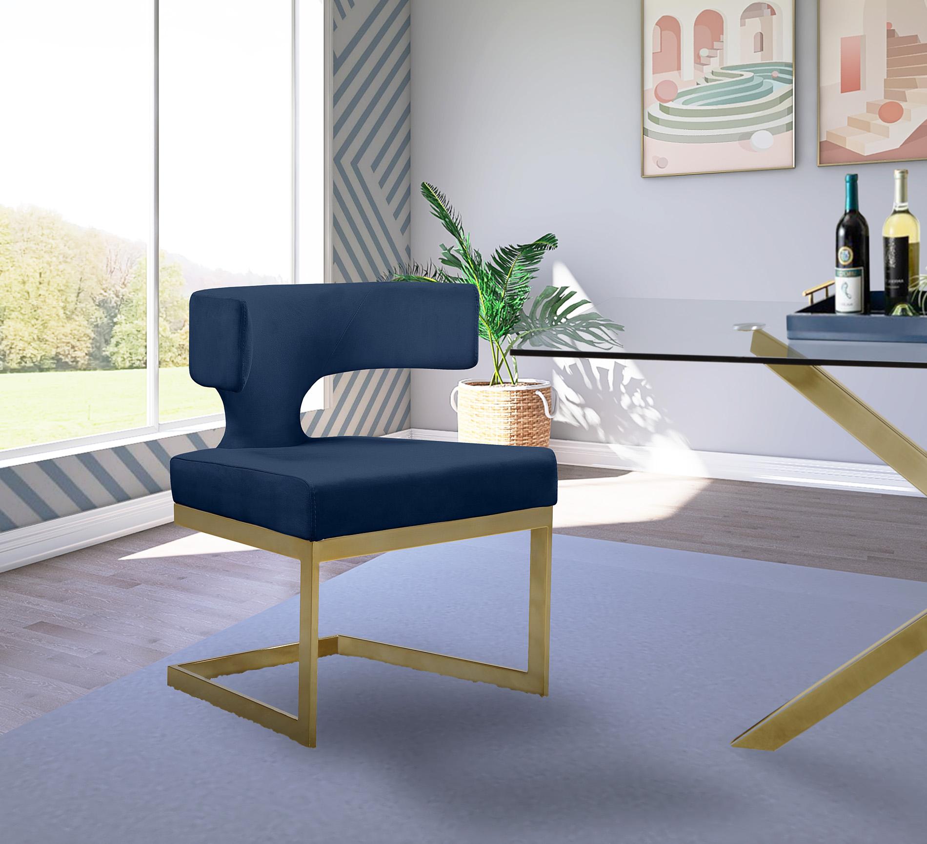 

        
Meridian Furniture ALEXANDRA 953Navy-C Dining Chair Set Navy/Gold Velvet 753359807102
