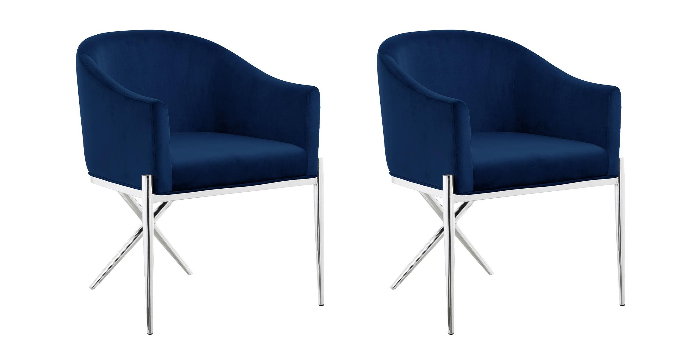 

    
Meridian Furniture XAVIER Dining Chair Set Chrome/Navy 762Navy-C-Set-2
