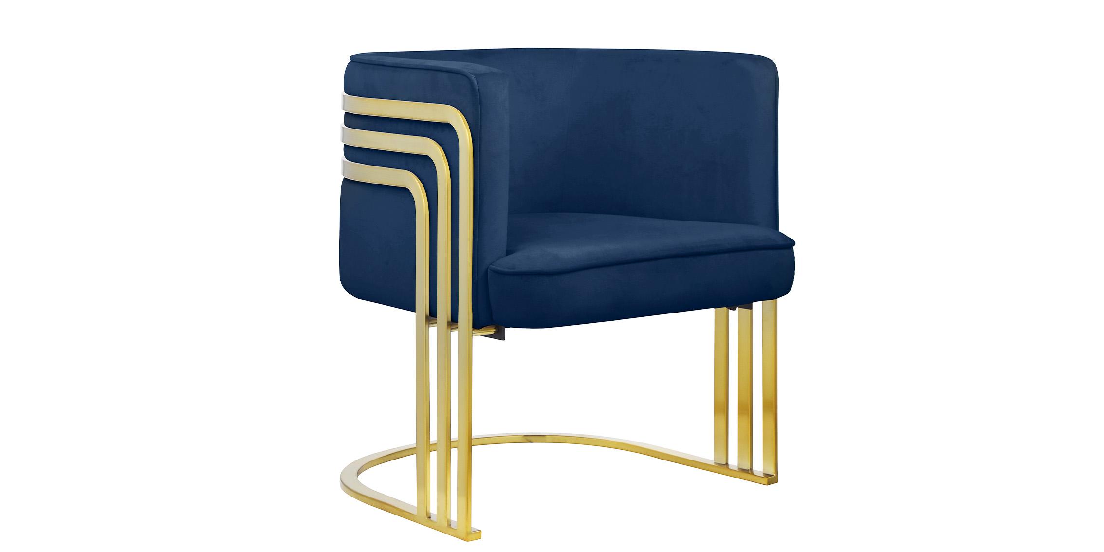 

    
Navy Velvet & Gold Accent Chair RAYS 533Navy Meridian Modern Contemporary
