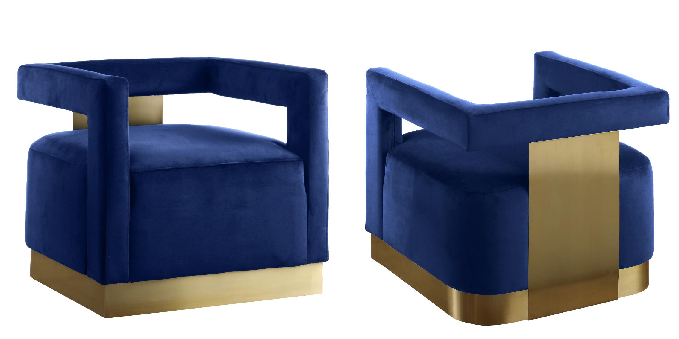 

        
Meridian Furniture ARMANI 597Navy Arm Chair Navy/Gold Velvet 704831406320
