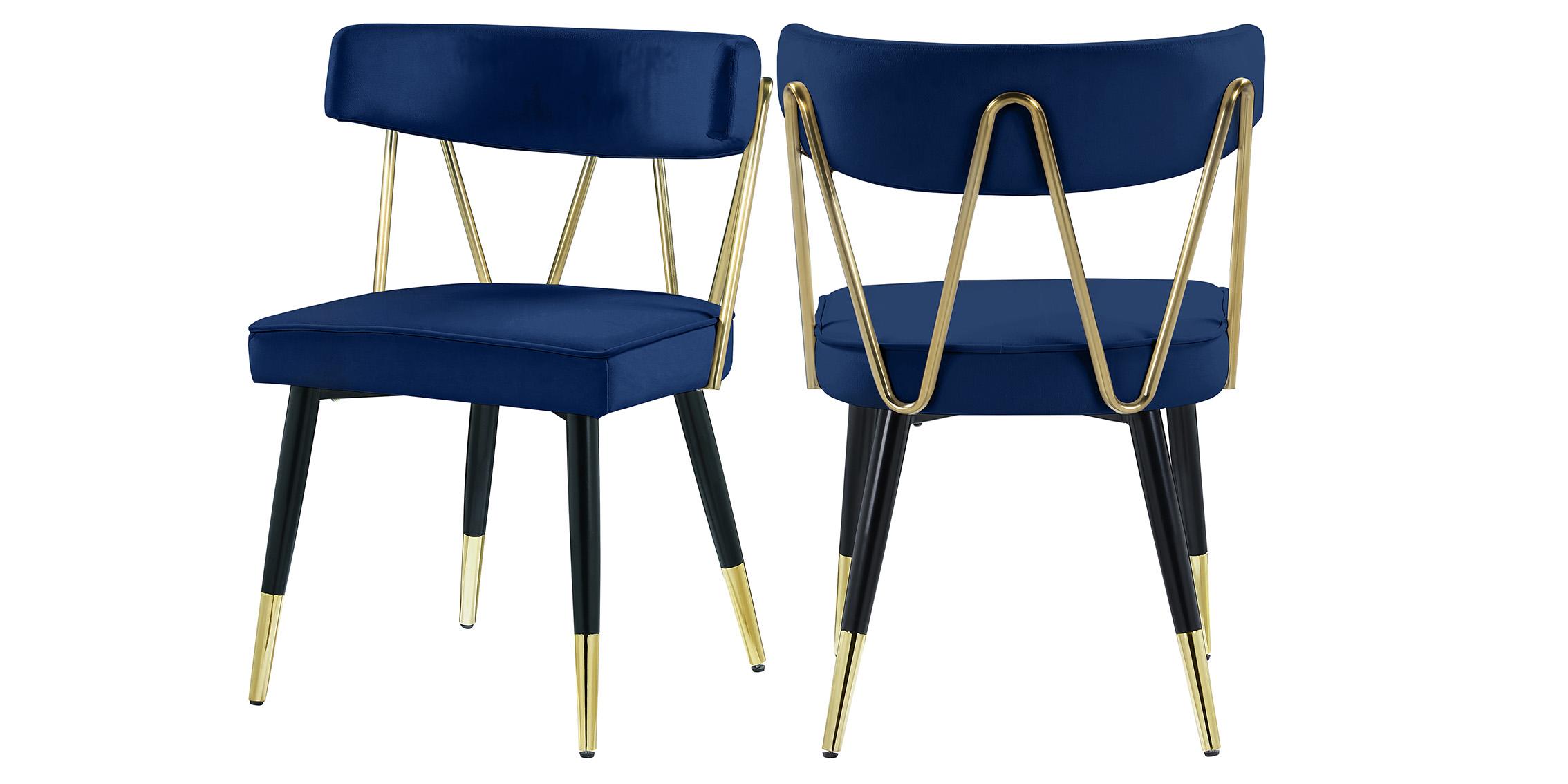 

    
Navy Velvet & Gold Chair Set 2 RHEINGOLD 854Navy-C Meridian Modern
