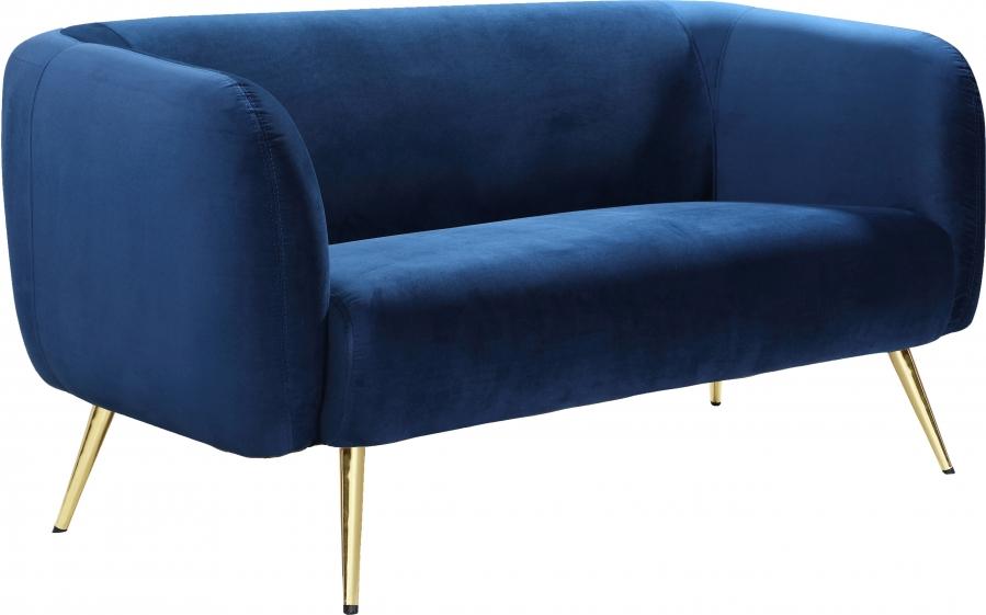 

    
685Navy-Set-3 Navy Velvet Gold Metal Legs Sofa Loveseat & Chair Meridian Furniture Harlow
