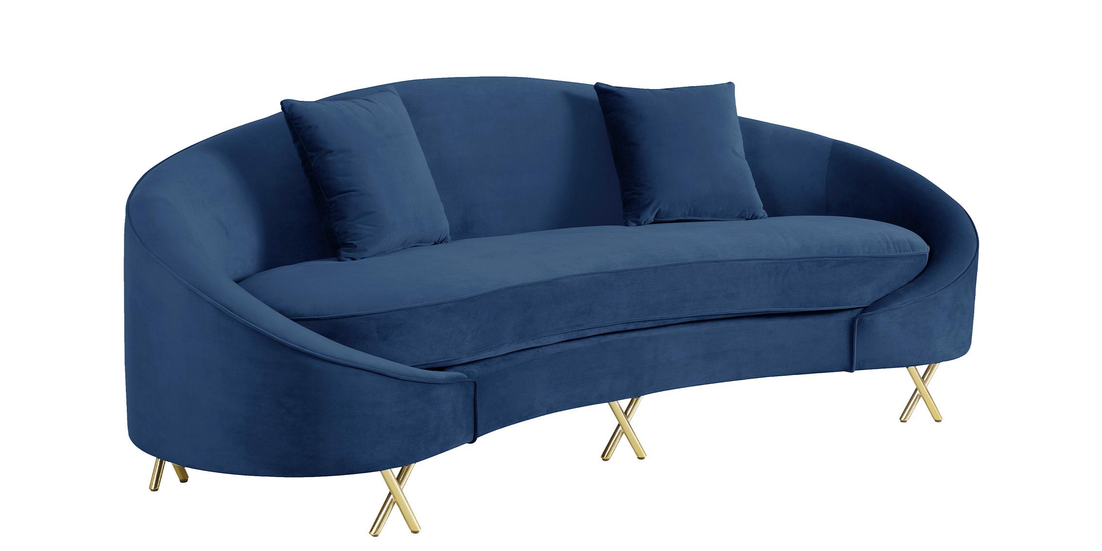 

    
Glam Navy Velvet Sofa Set 3P SERPENTINE 679Navy-S Meridian Contemporary Modern
