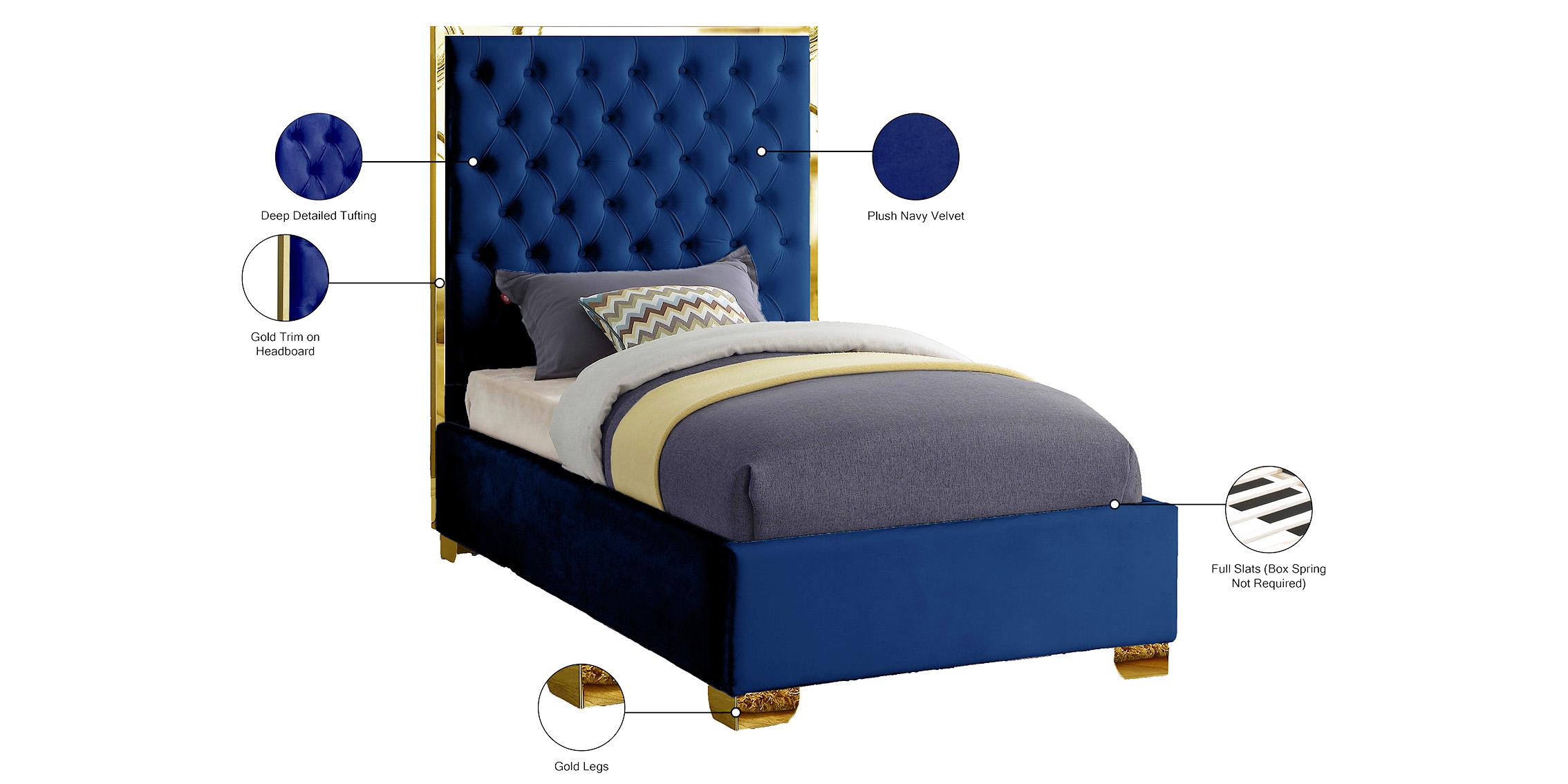 

        
Meridian Furniture LanaNavy-T Platform Bed Navy blue Velvet 704831404050
