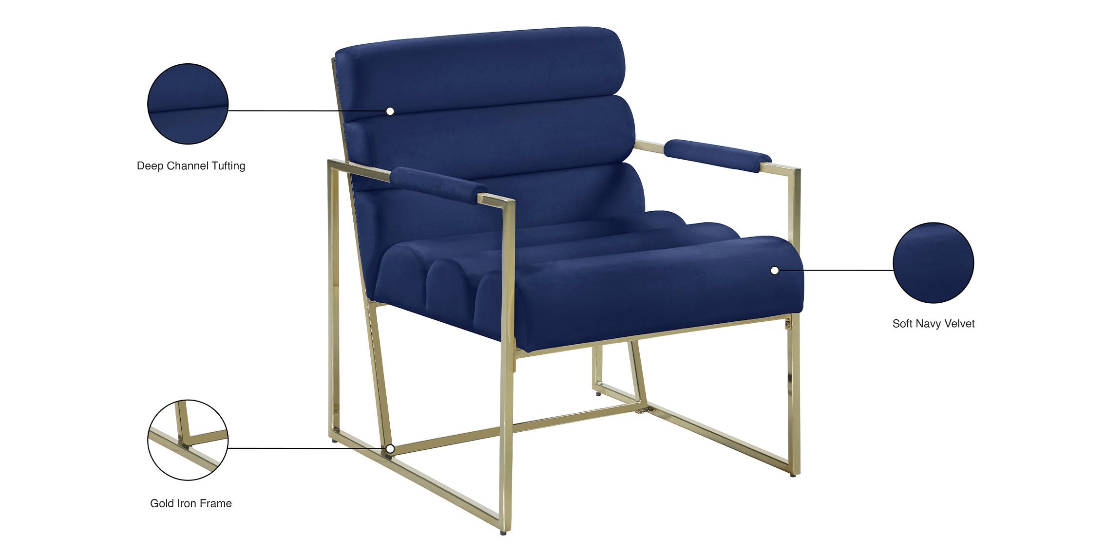 

    
526Navy-Set-2 Navy Velvet & Gold Tufted Accent Chair Set 2Pcs WAYNE 526Navy Meridian Modern
