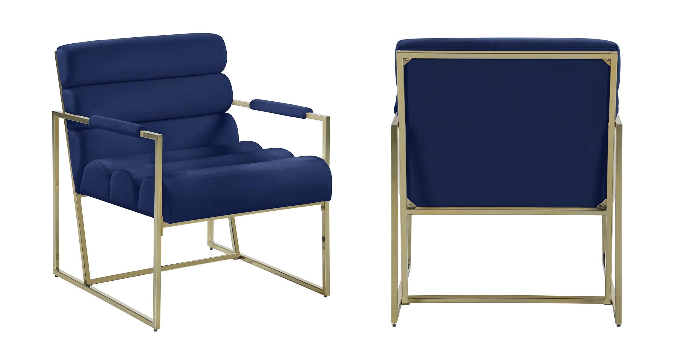 

    
Navy Velvet & Gold Tufted Accent Chair Set 2Pcs WAYNE 526Navy Meridian Modern
