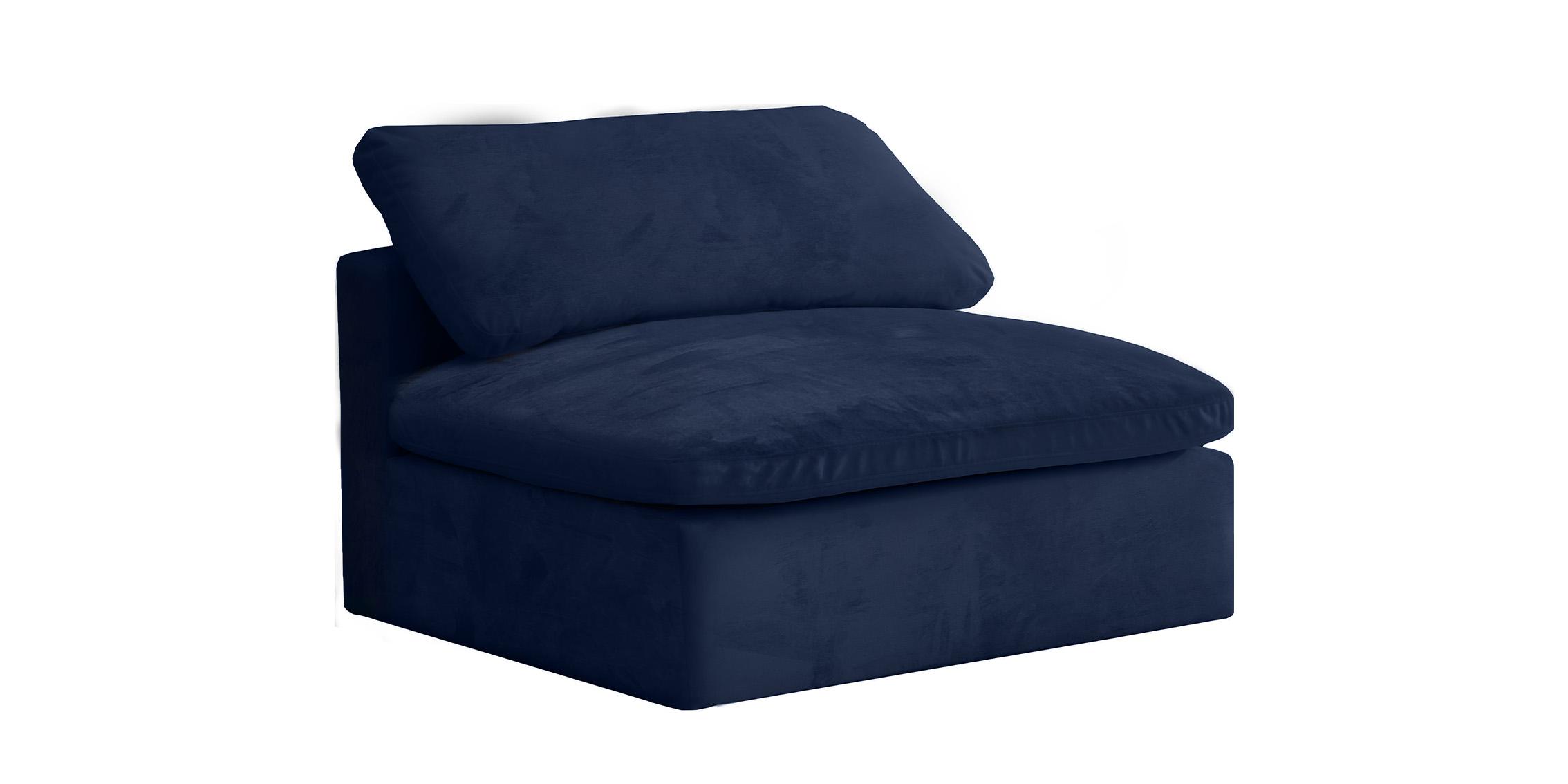 Contemporary, Modern Armless Chair 634Navy-Armless 634Navy-Armless in Navy Fabric