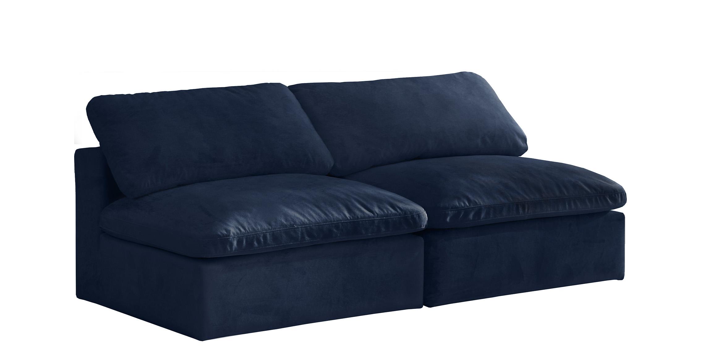 

    
Cozy Navy Velvet Comfort Modular Armless Sofa S78 Meridian

