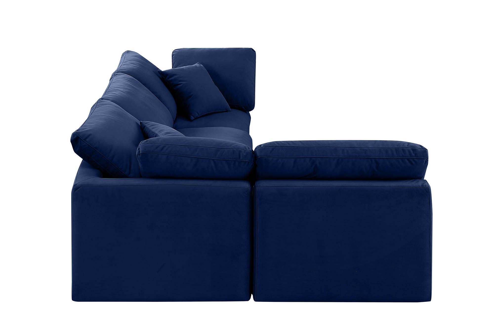 

        
Meridian Furniture INDULGE 147Navy-Sec4B Modular Sectional Sofa Navy Velvet 094308316109
