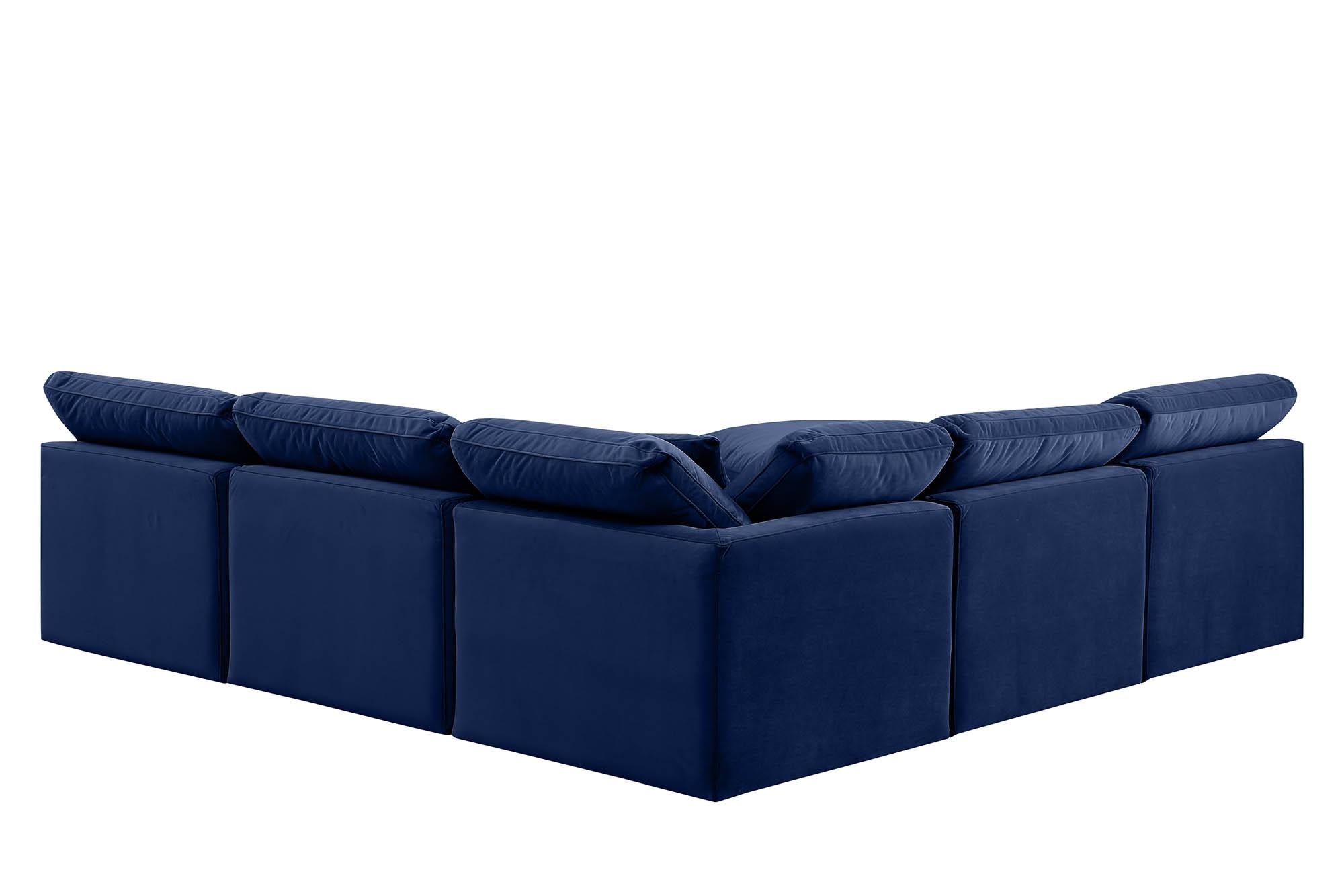 

        
Meridian Furniture INDULGE 147Navy-Sec5B Modular Sectional Sofa Navy Velvet 094308316123
