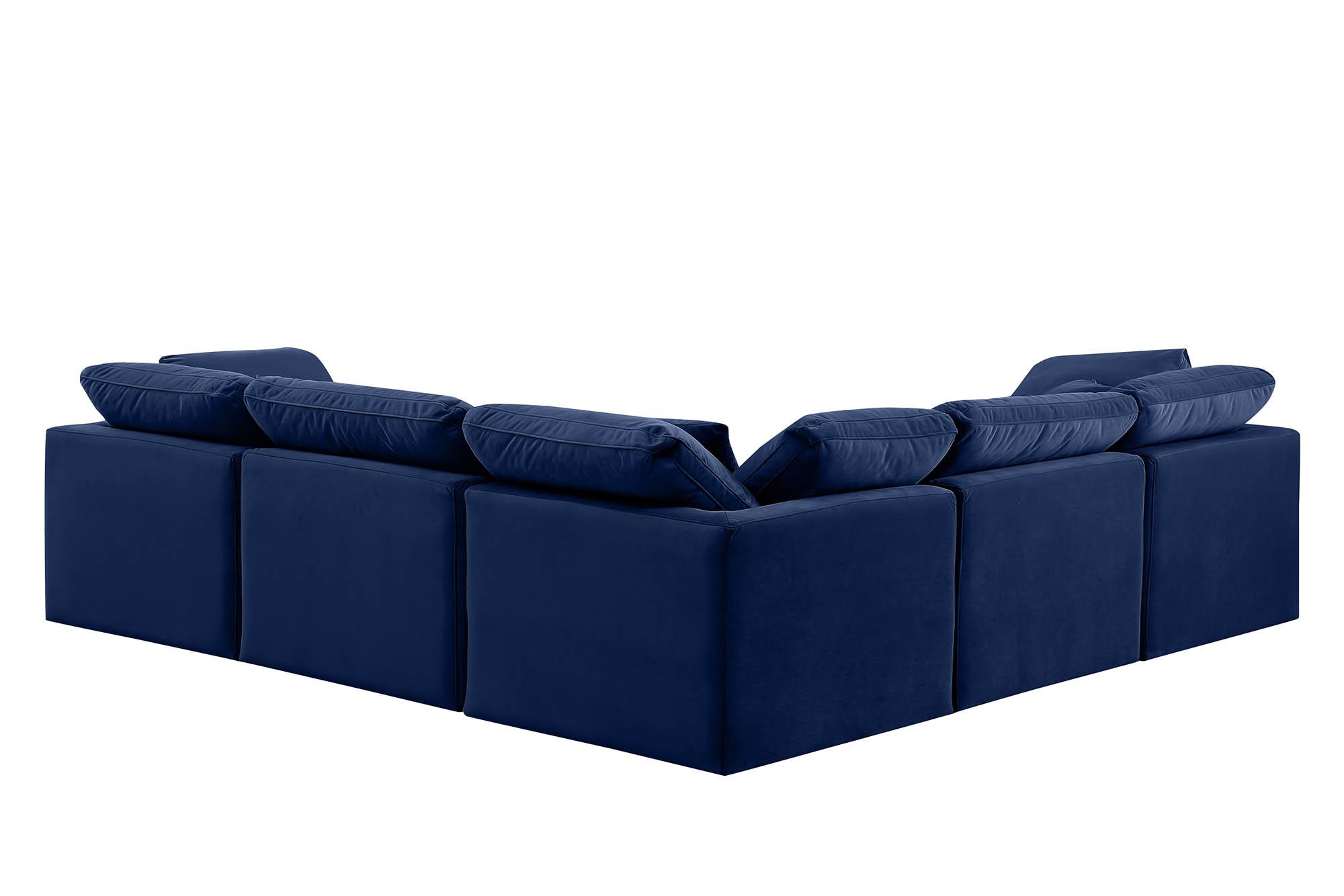 

        
Meridian Furniture INDULGE 147Navy-Sec5C Modular Sectional Sofa Navy Velvet 094308316130
