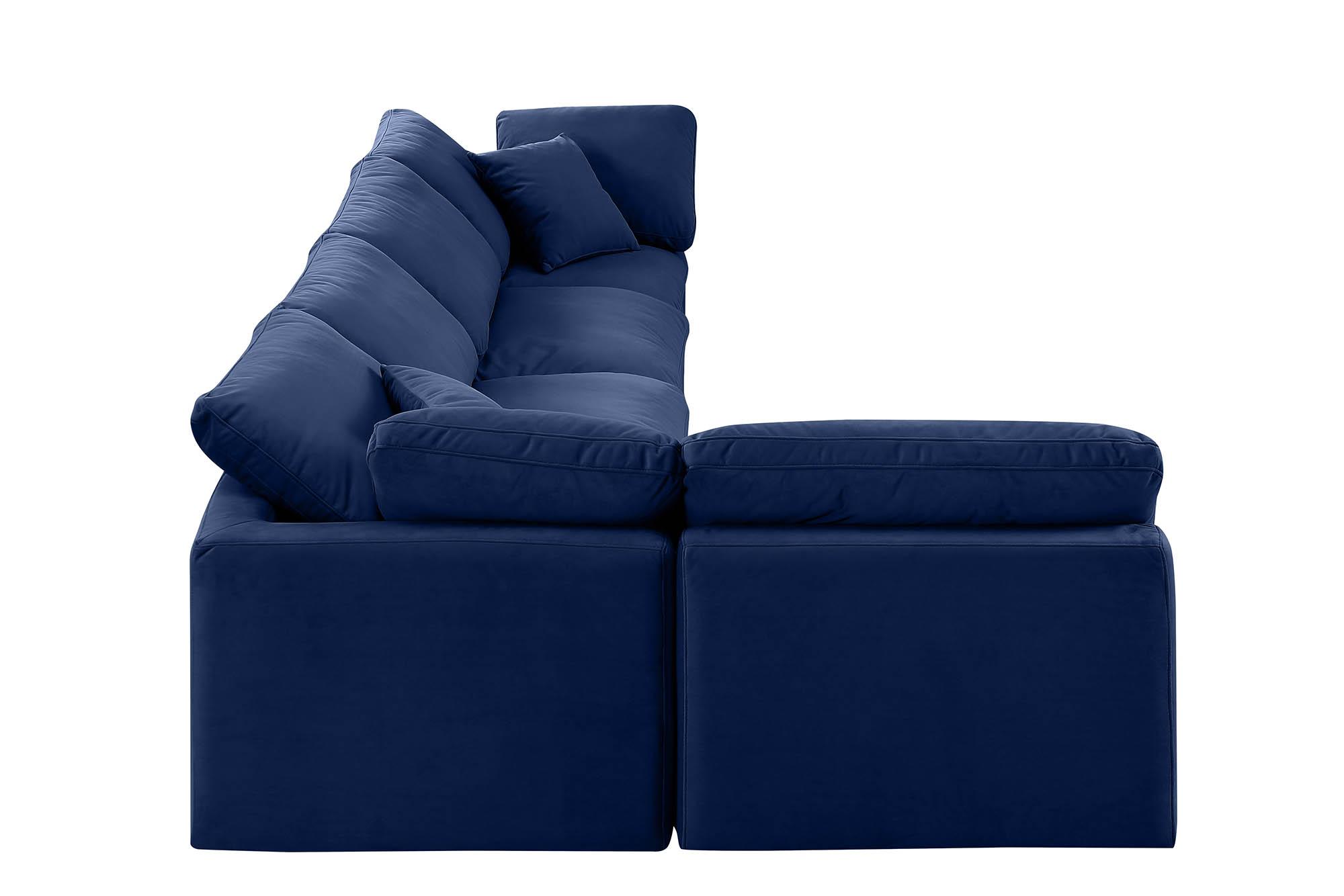 

        
Meridian Furniture INDULGE 147Navy-Sec5D Modular Sectional Sofa Navy Velvet 094308316147
