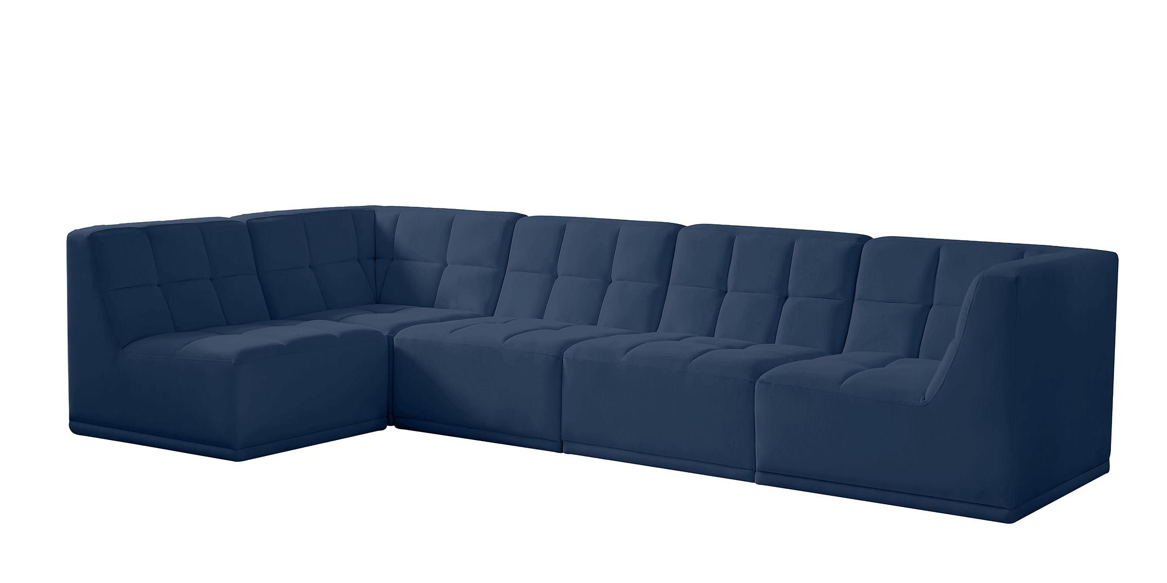 Meridian Furniture RELAX 650Navy-Sec5A Modular Sectional