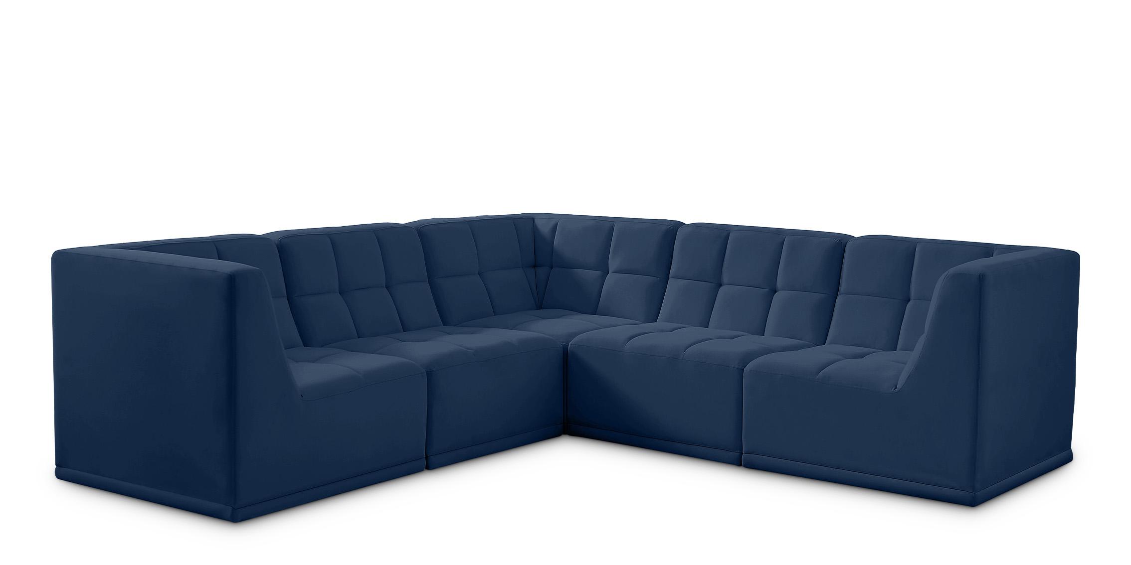 Meridian Furniture RELAX 650Navy-Sec5B Modular Sectional