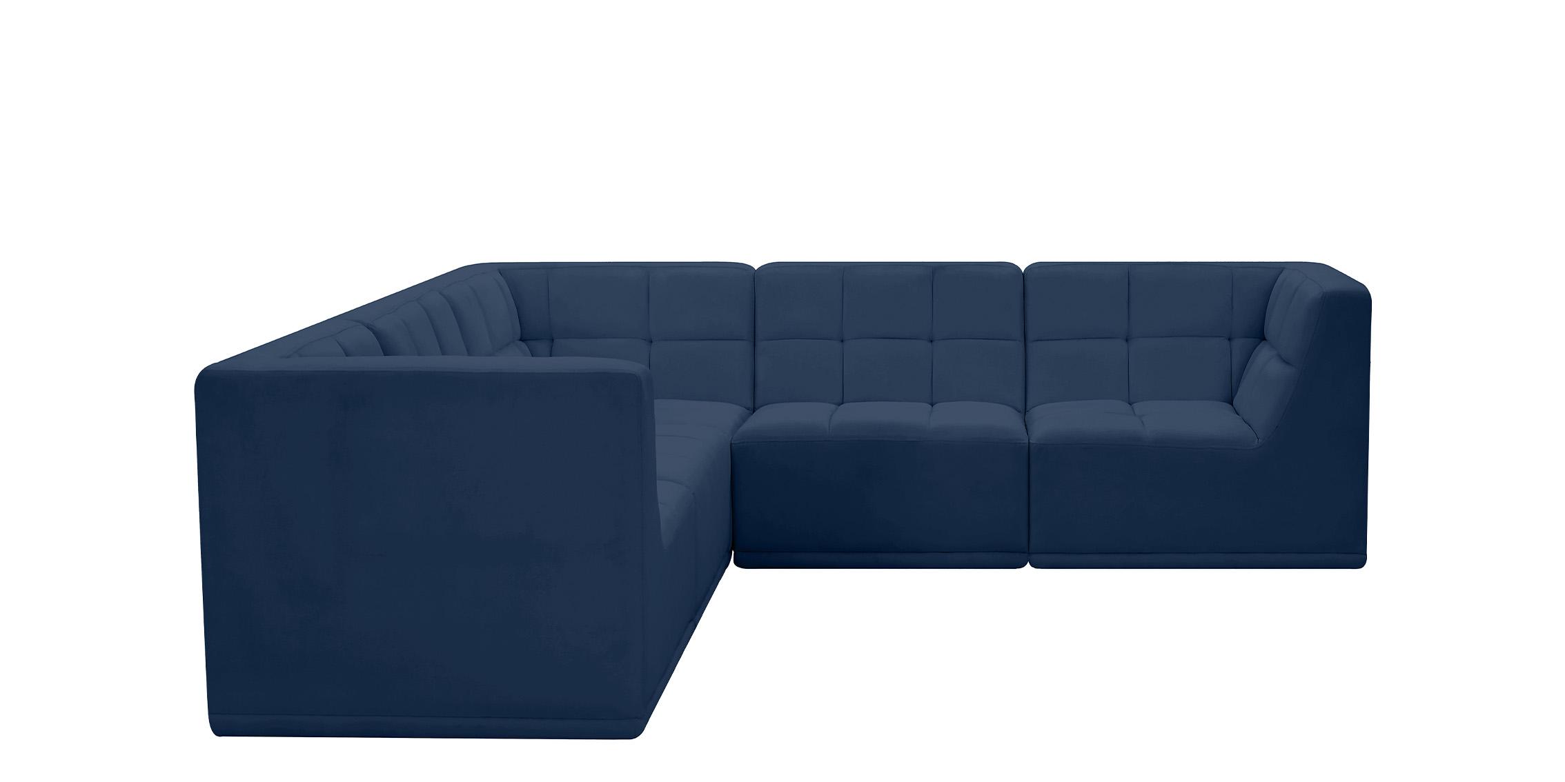 

        
Meridian Furniture RELAX 650Navy-Sec5B Modular Sectional Navy Velvet 094308253107
