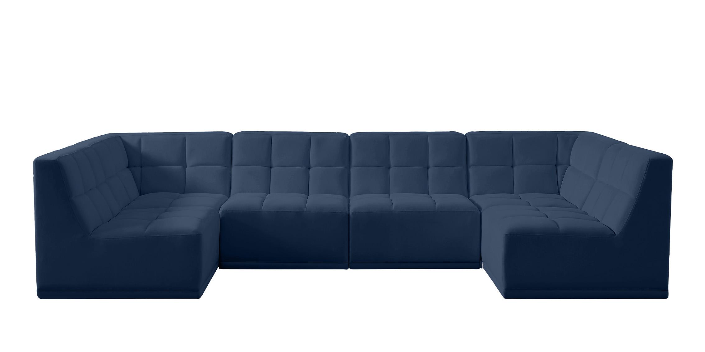 

        
Meridian Furniture RELAX 650Navy-Sec6B Modular Sectional Navy Velvet 094308253404
