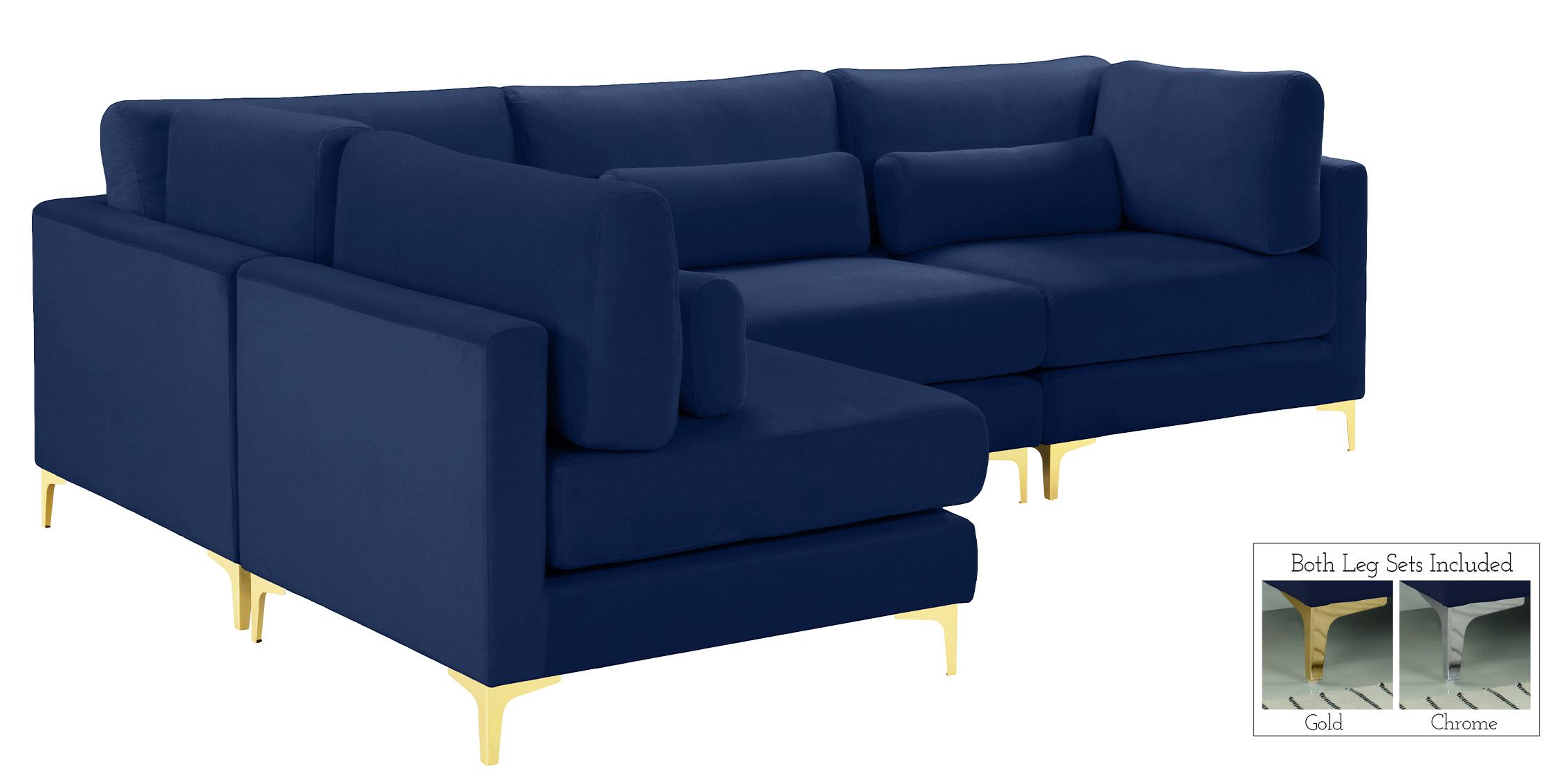 

        
Meridian Furniture JULIA 605Navy-Sec4B Modular Sectional Sofa Navy Velvet 094308263786
