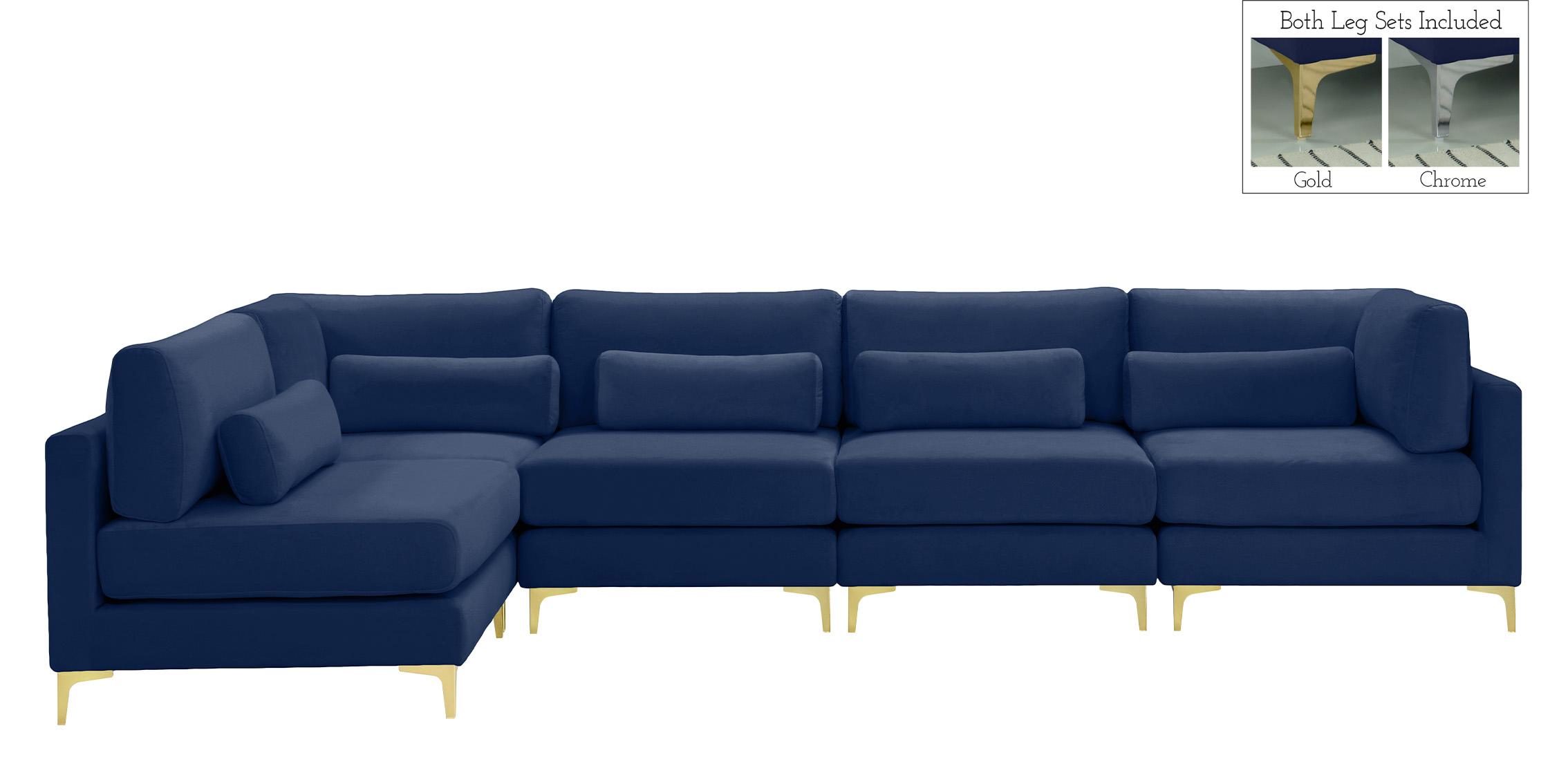 

    
605Navy-Sec5D Meridian Furniture Modular Sectional Sofa
