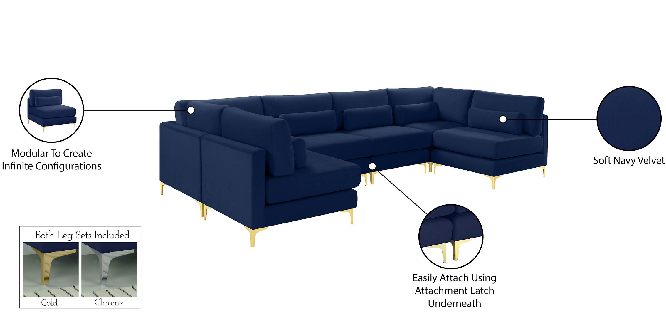 

    
605Navy-Sec6C Meridian Furniture Modular Sectional Sofa

