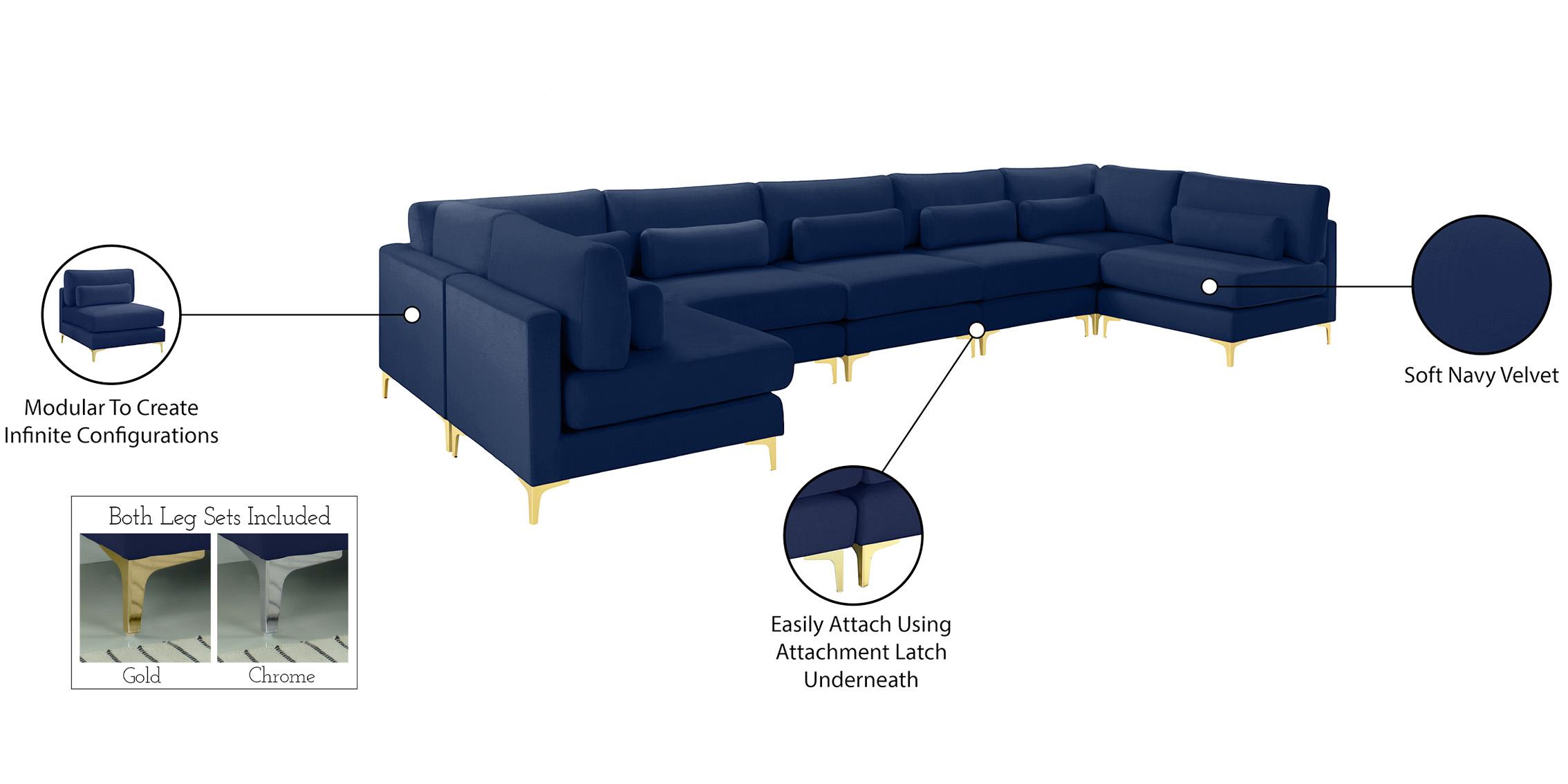 

    
605Navy-Sec7B Meridian Furniture Modular Sectional Sofa
