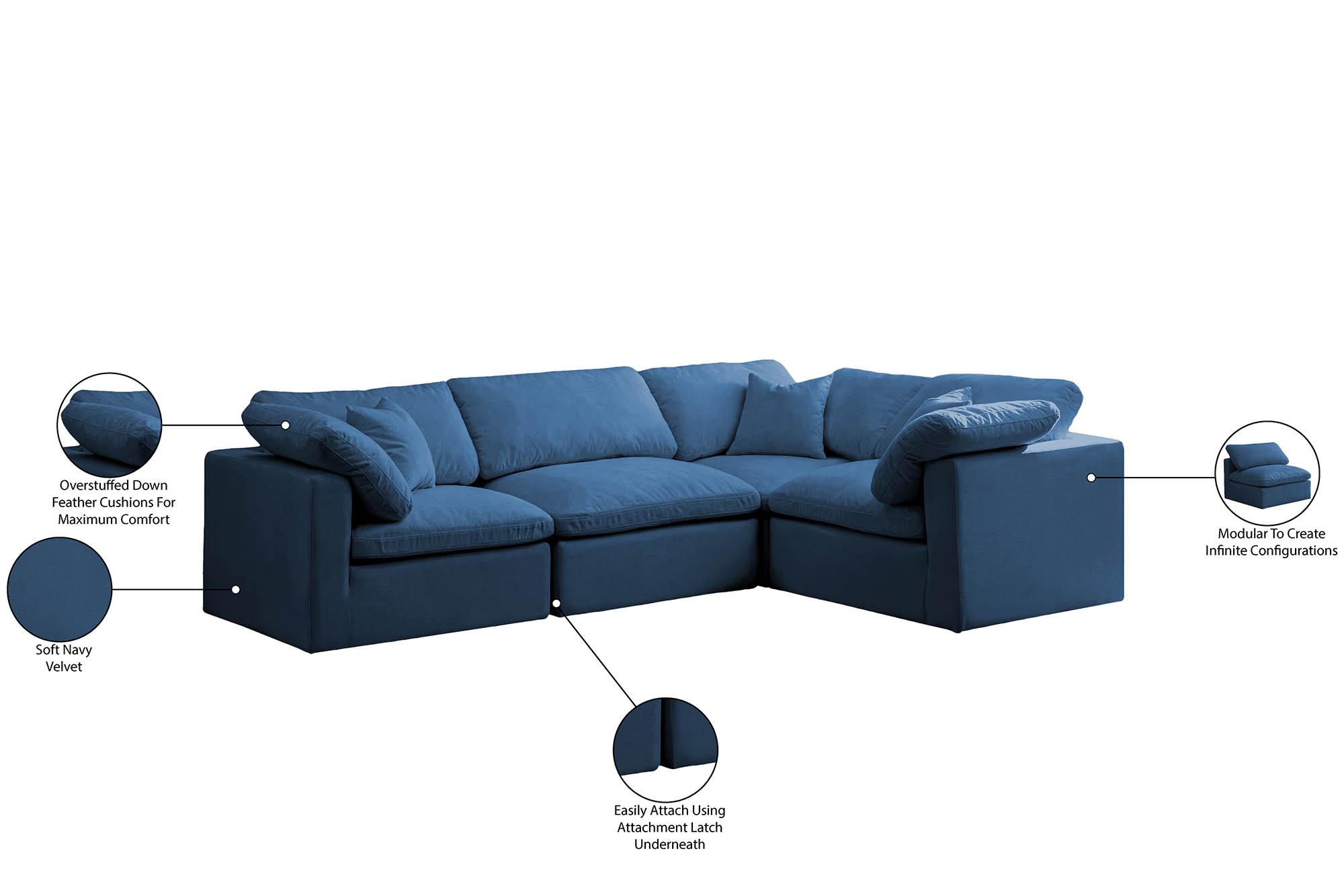 

        
Meridian Furniture 602Navy-Sec4C Modular Sectional Sofa Navy Fabric 094308319728
