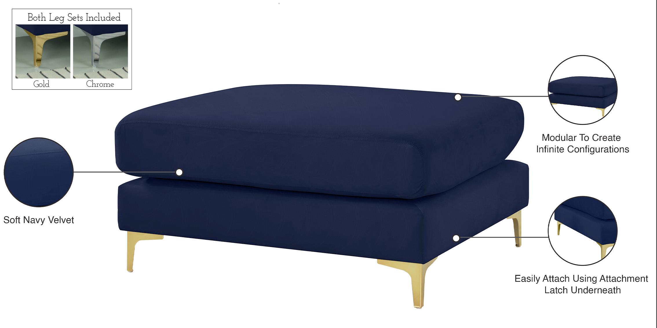 

        
Meridian Furniture JULIA 605Navy-Ott Ottoman Navy Velvet 753359799919
