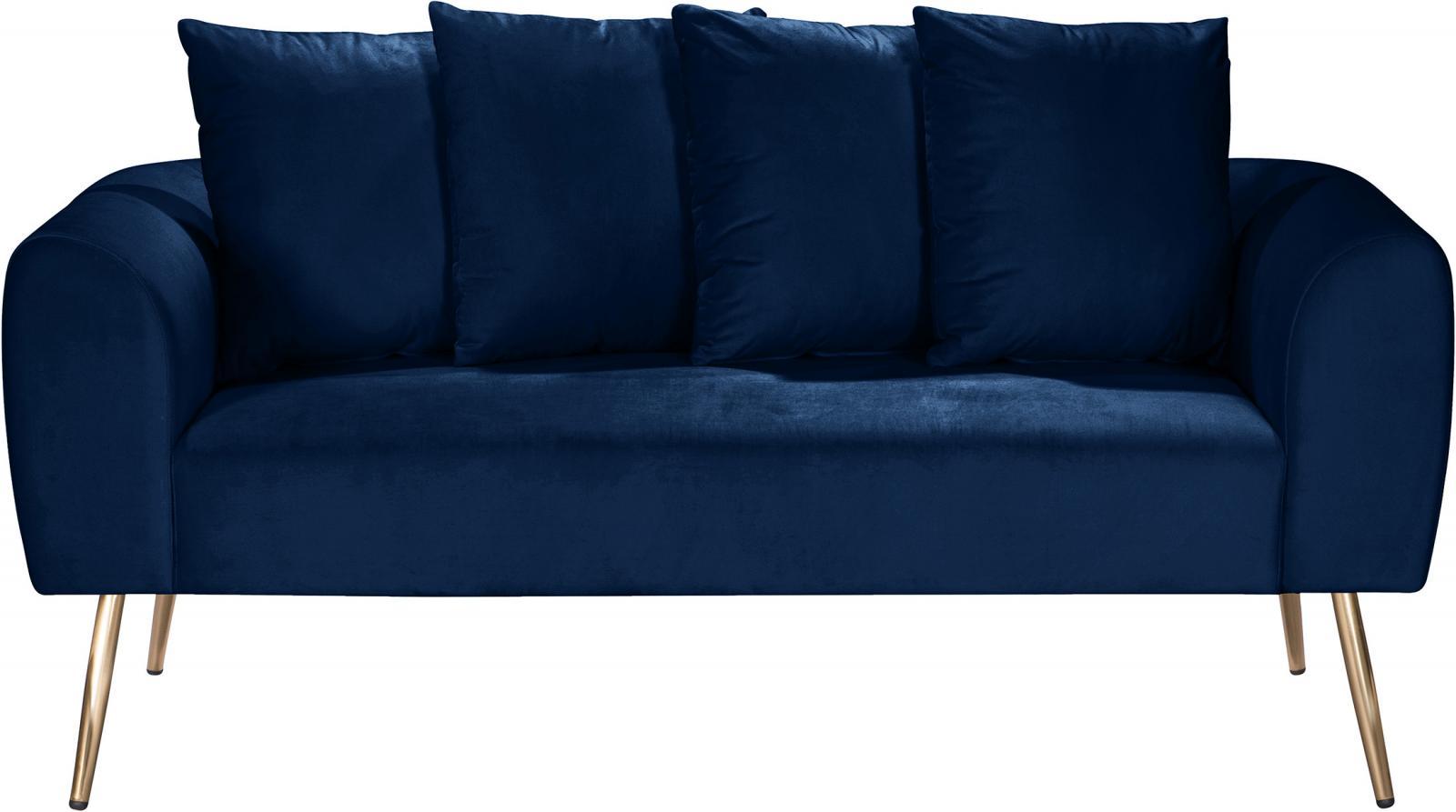 

    
 Order  NAVY Velvet Quinn Sofa Set 3Pcs MERIDIAN Contemporary Modern Mid-Century
