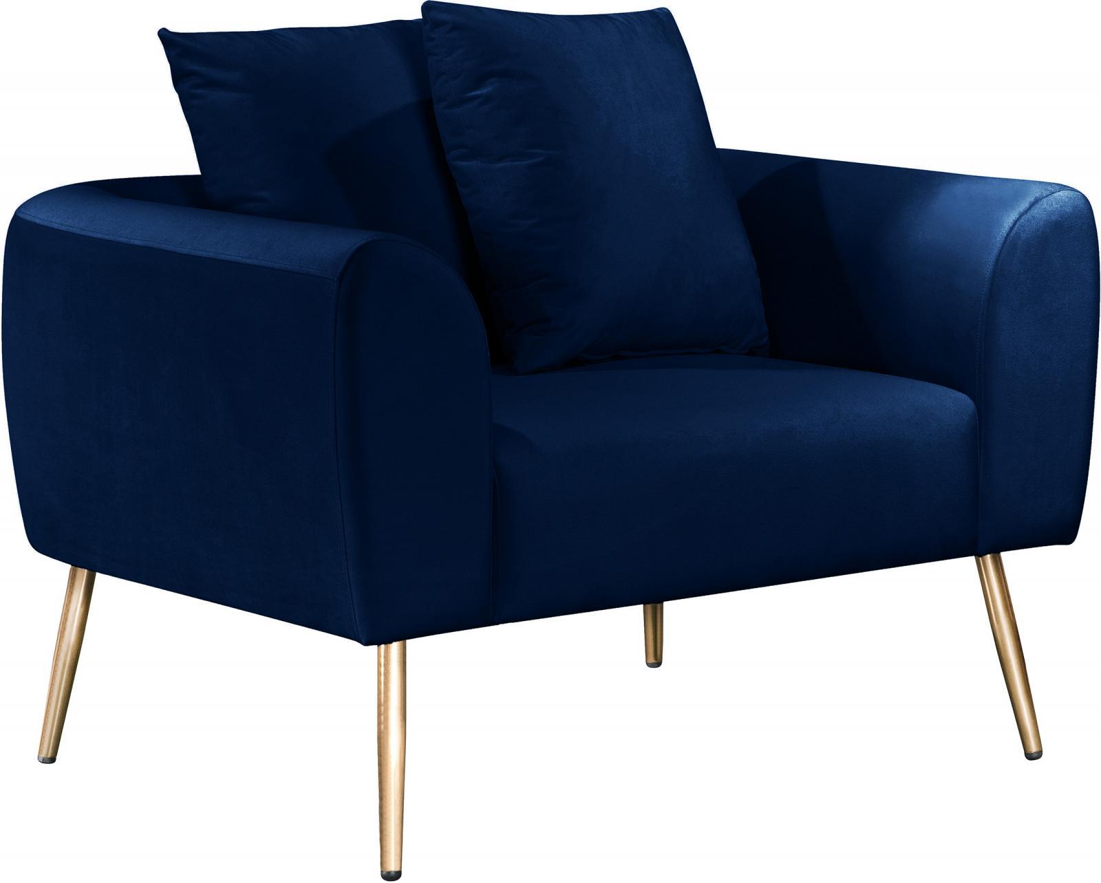 

    
 Shop  NAVY Velvet Quinn Sofa Set 3Pcs MERIDIAN Contemporary Modern Mid-Century
