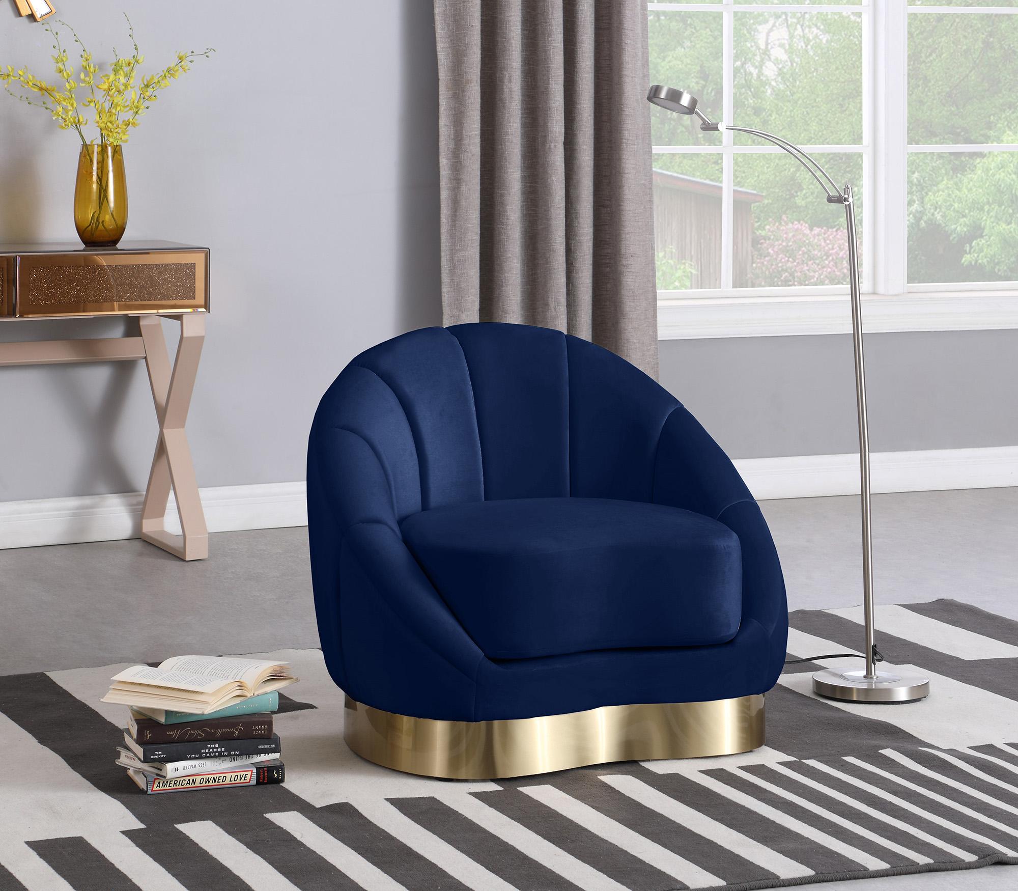 

    
Navy Velvet Rounded Chair 623Navy-C SHELLY Meridian Contemporary Modern
