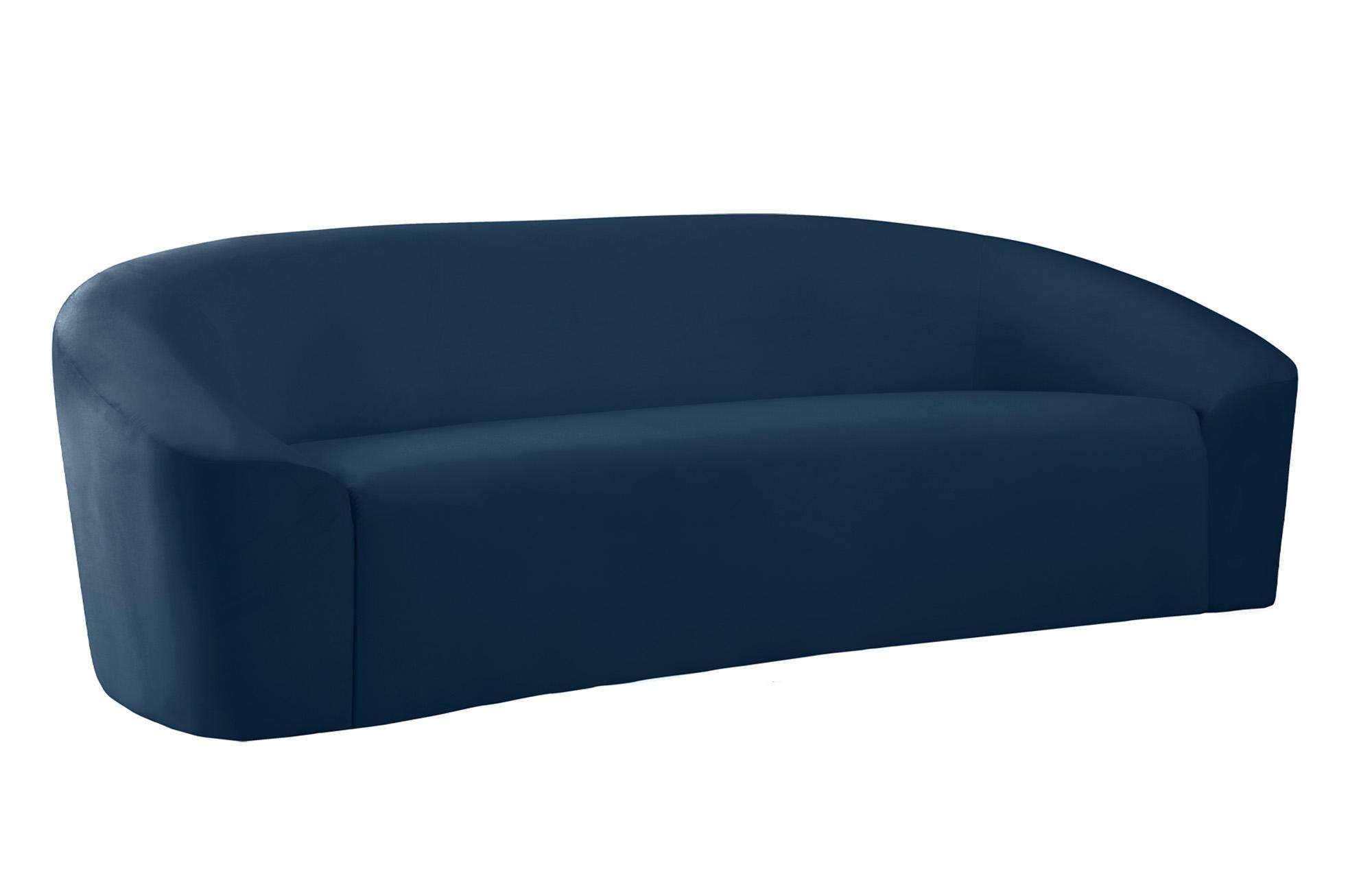 Contemporary, Modern Sofa RILEY 610Navy-S 610Navy-S in Navy Velvet