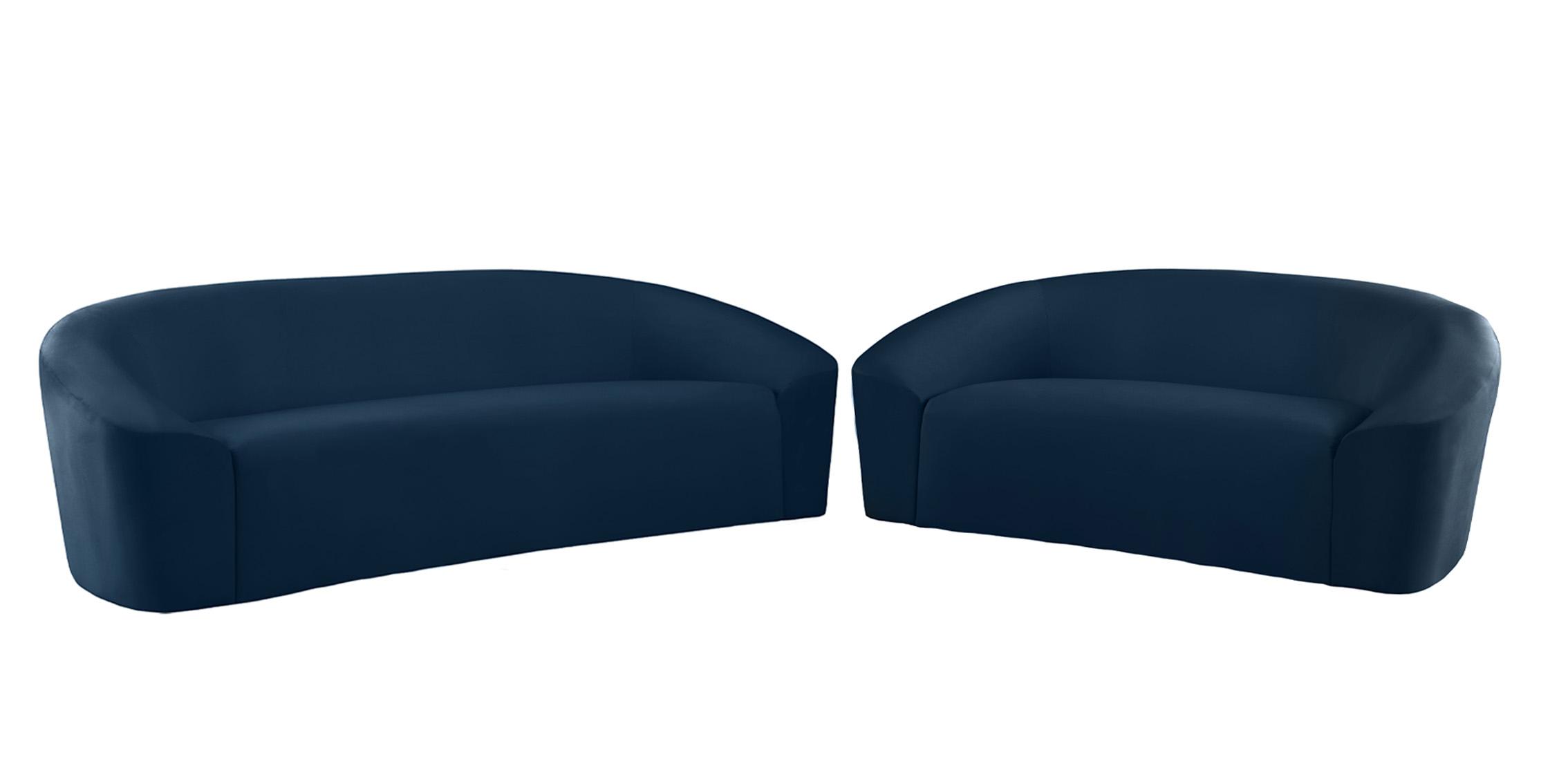 

    
Navy Velvet Sofa Set 2Pcs RILEY 610Navy-S Meridian Modern Contemporary
