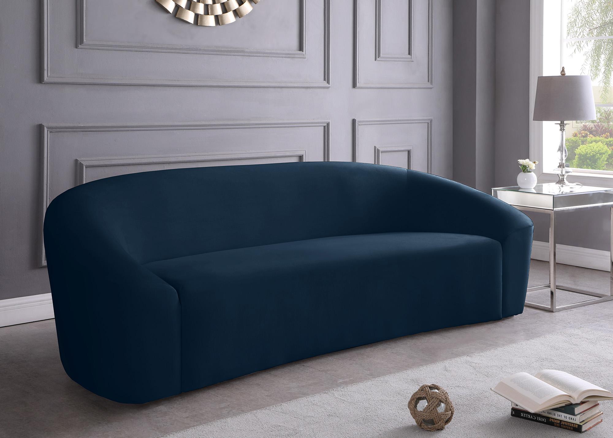 

    
 Shop  Navy Velvet Sofa Set 2Pcs RILEY 610Navy-S Meridian Modern Contemporary
