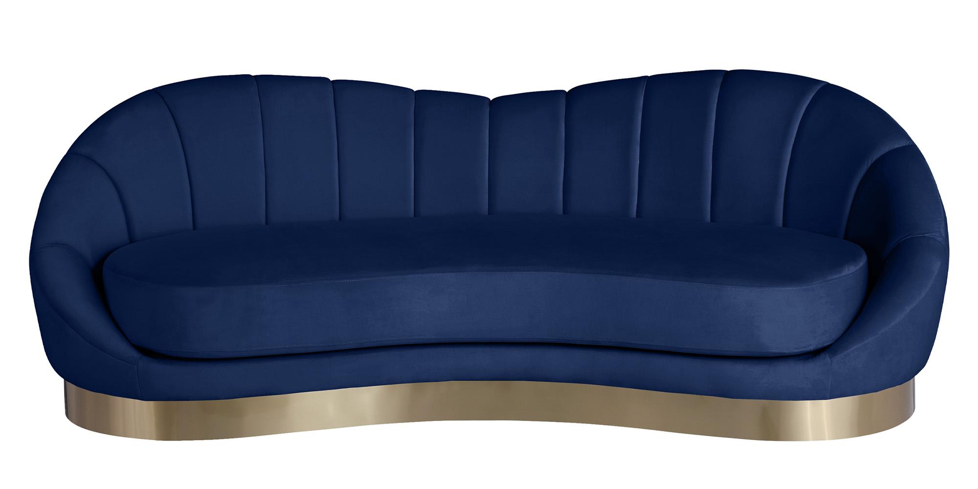 

    
Navy Velvet Rounded Sofa SHELLY 623Navy-S Meridian Contemporary Modern
