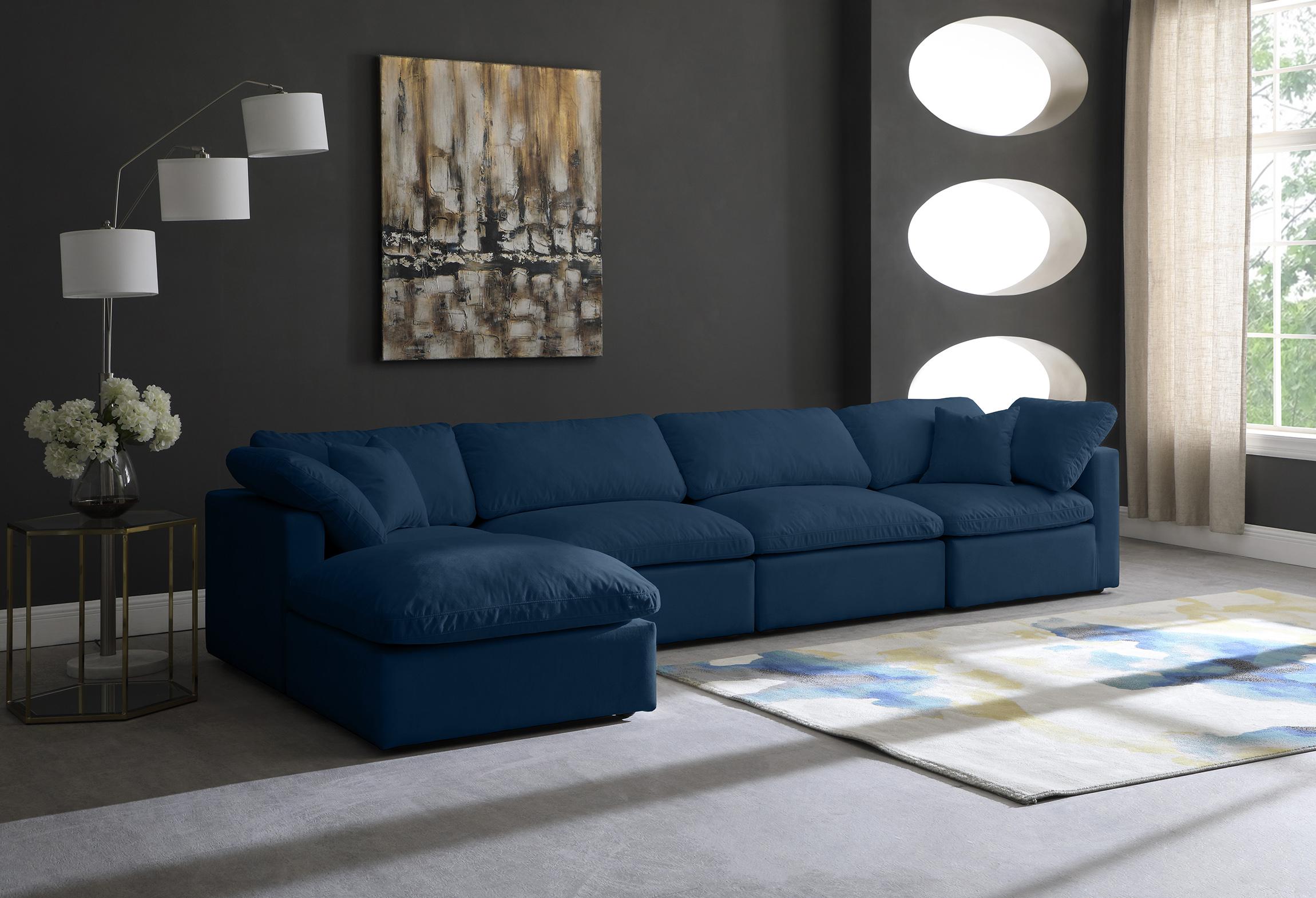 

    
602Navy-Sec5A Meridian Furniture Modular Sectional Sofa
