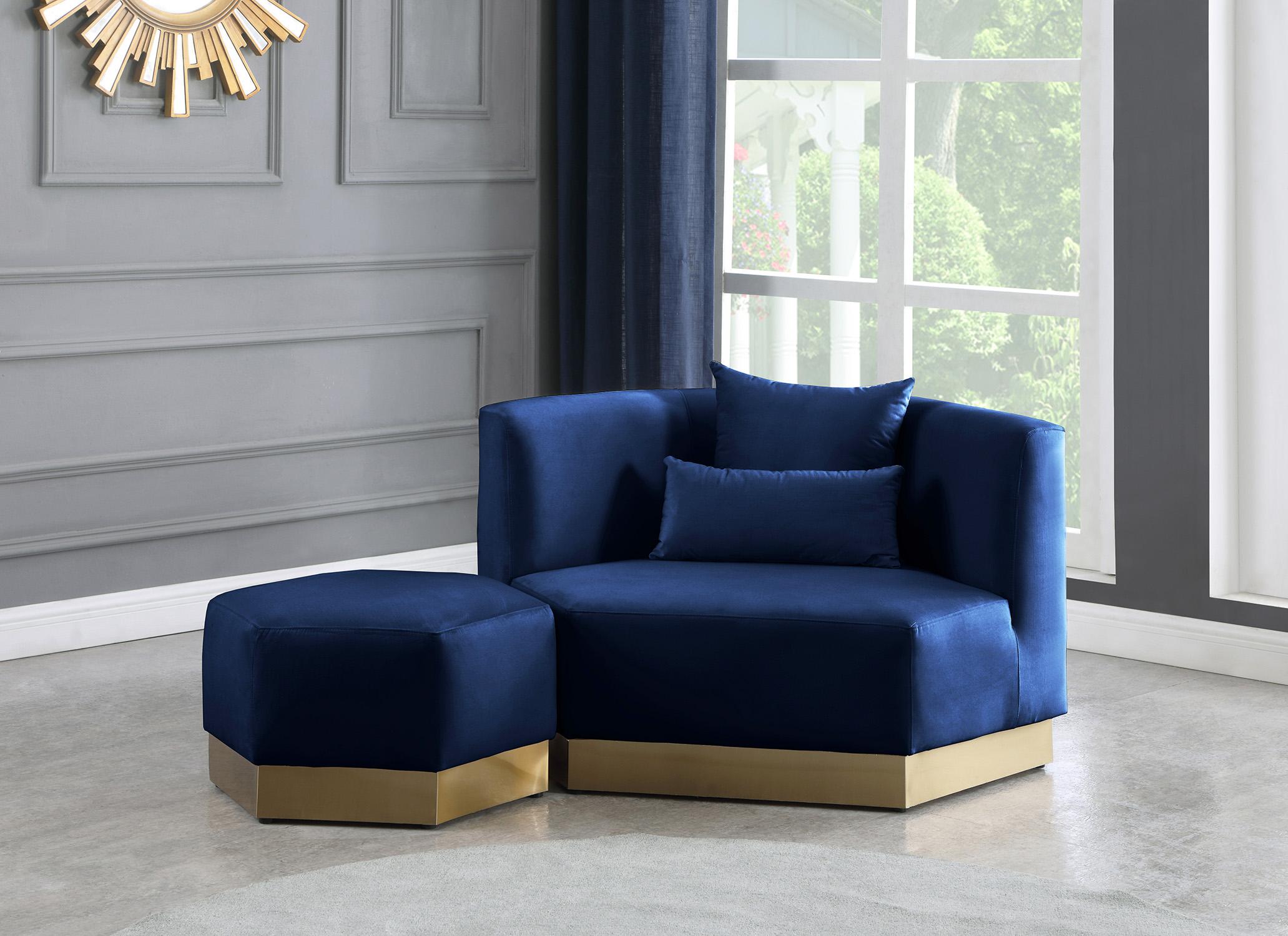 

    
 Shop  Navy Velvet Sofa Set 4Pcs MARQUIS 600Navy-S Meridian Contemporary Modern
