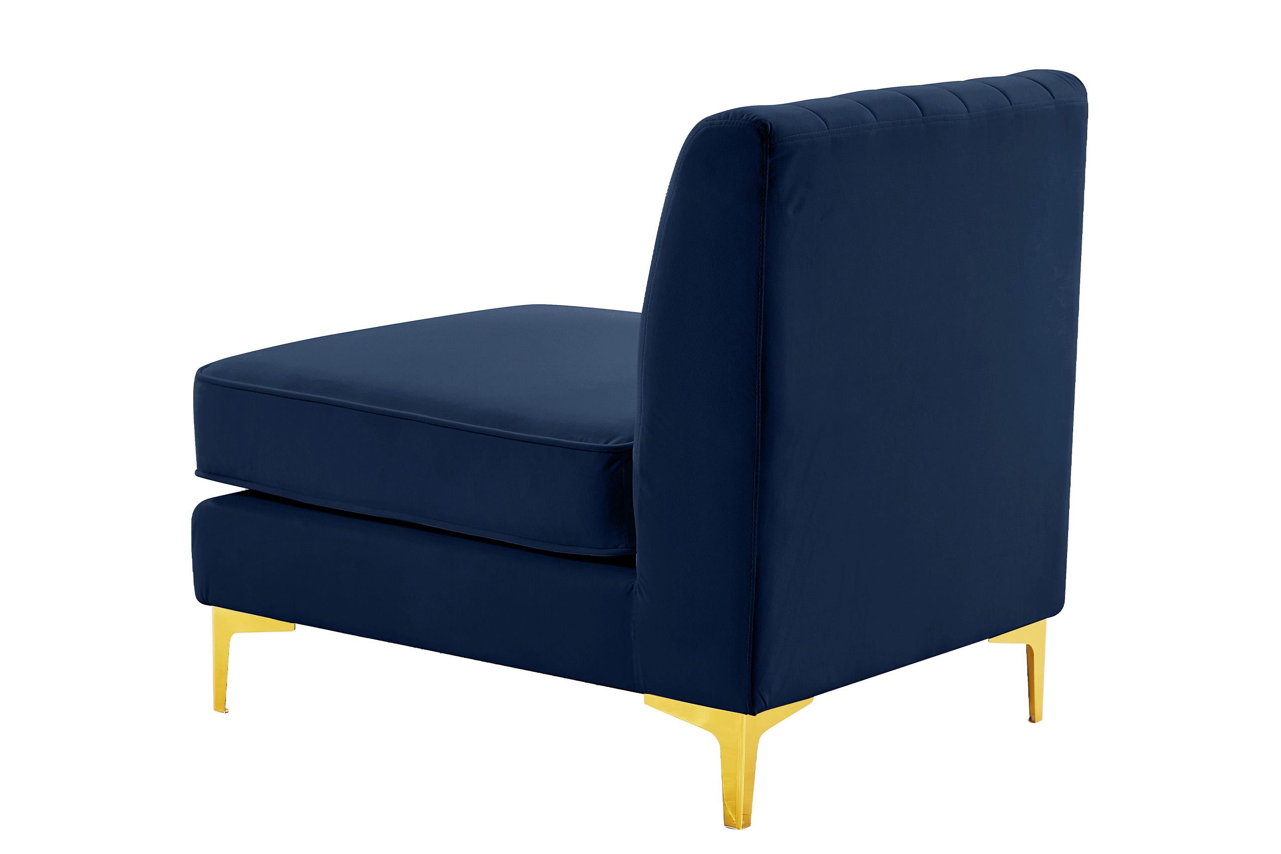 

        
Meridian Furniture ALINA 604Navy-Armless Modular Armless Chair Navy Velvet 94308256764
