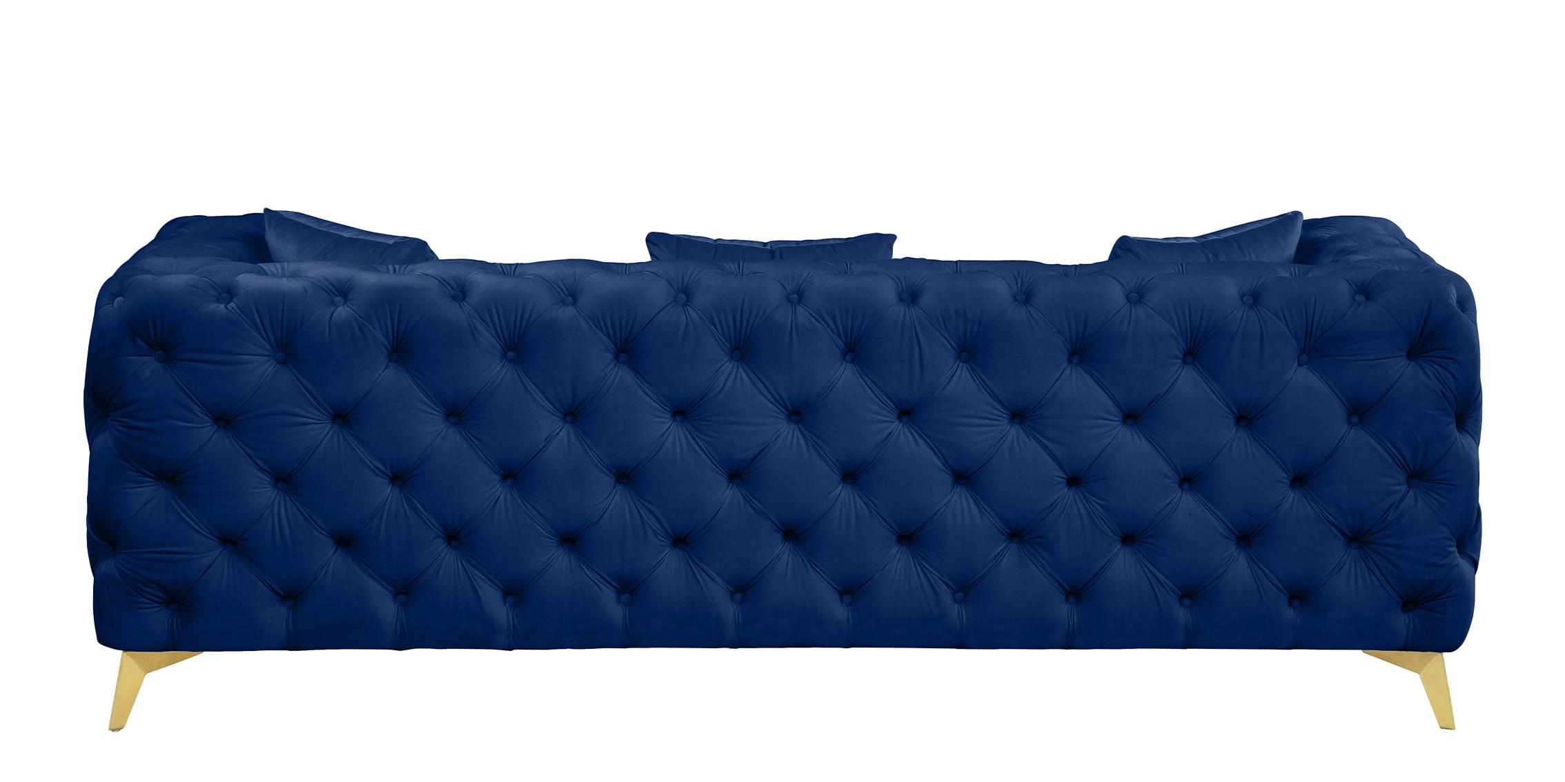 

    
 Order  Navy Velvet Tufted Sofa Set 3Pcs KINGDOM 695Navy Meridian Contemporary Modern
