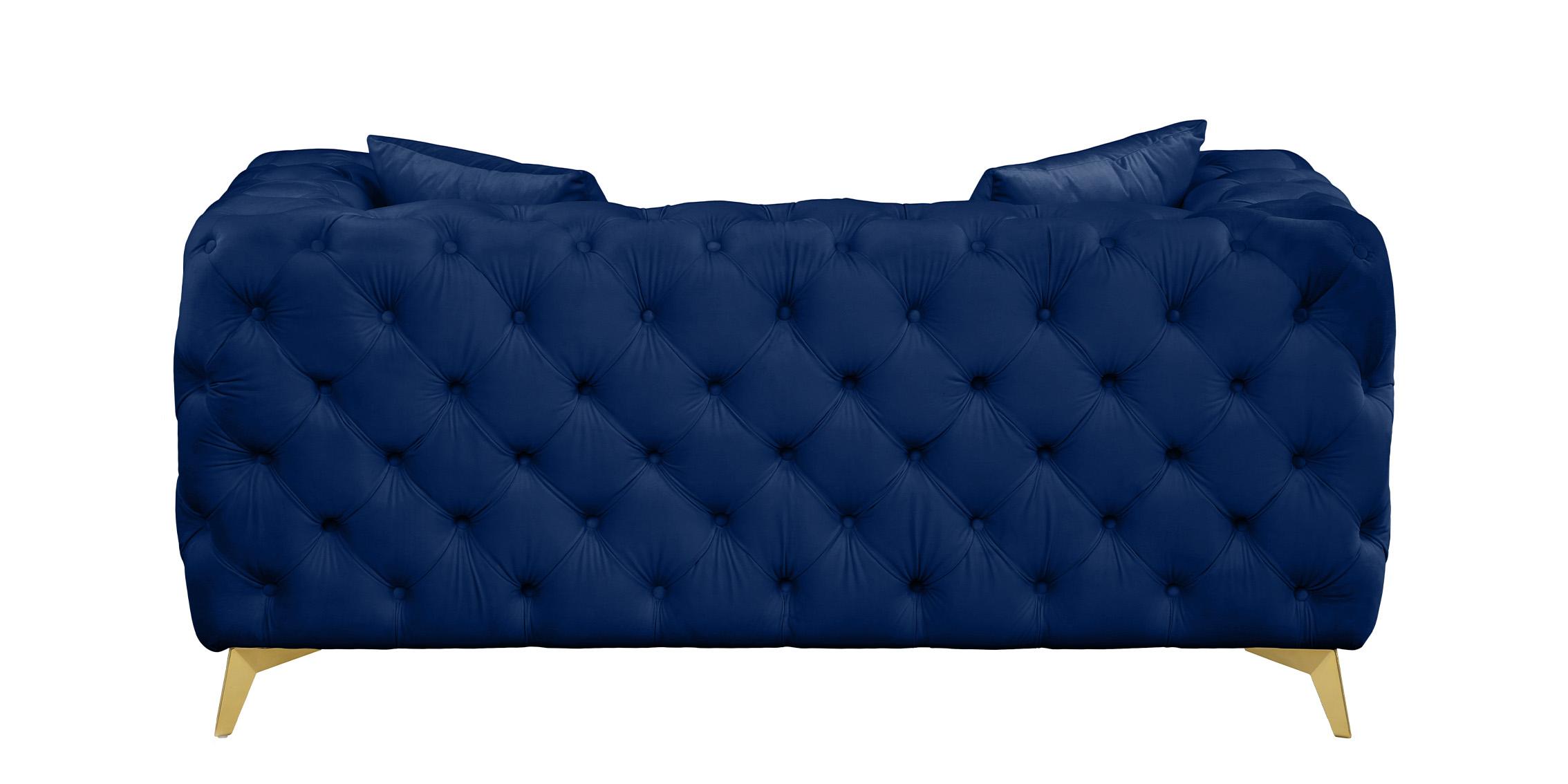 

    
 Shop  Navy Velvet Tufted Sofa Set 3Pcs KINGDOM 695Navy Meridian Contemporary Modern
