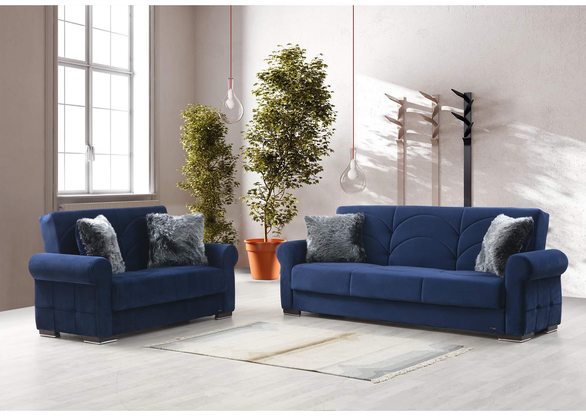 

    
Navy Velvet Wooden Legs Sofa Bed Set 3Pcs Contemporary Alpha Furniture Madrid
