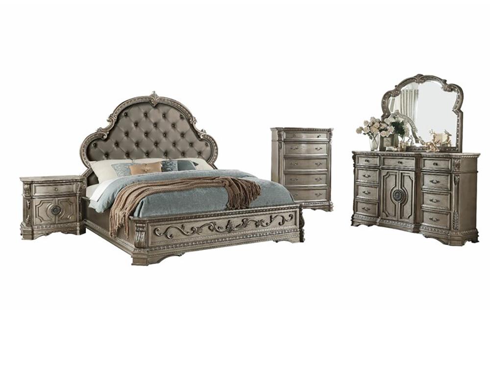 

                    
Buy Neagle King Upholstered Standard Bedroom Set 5Pcs Traditional Classic
