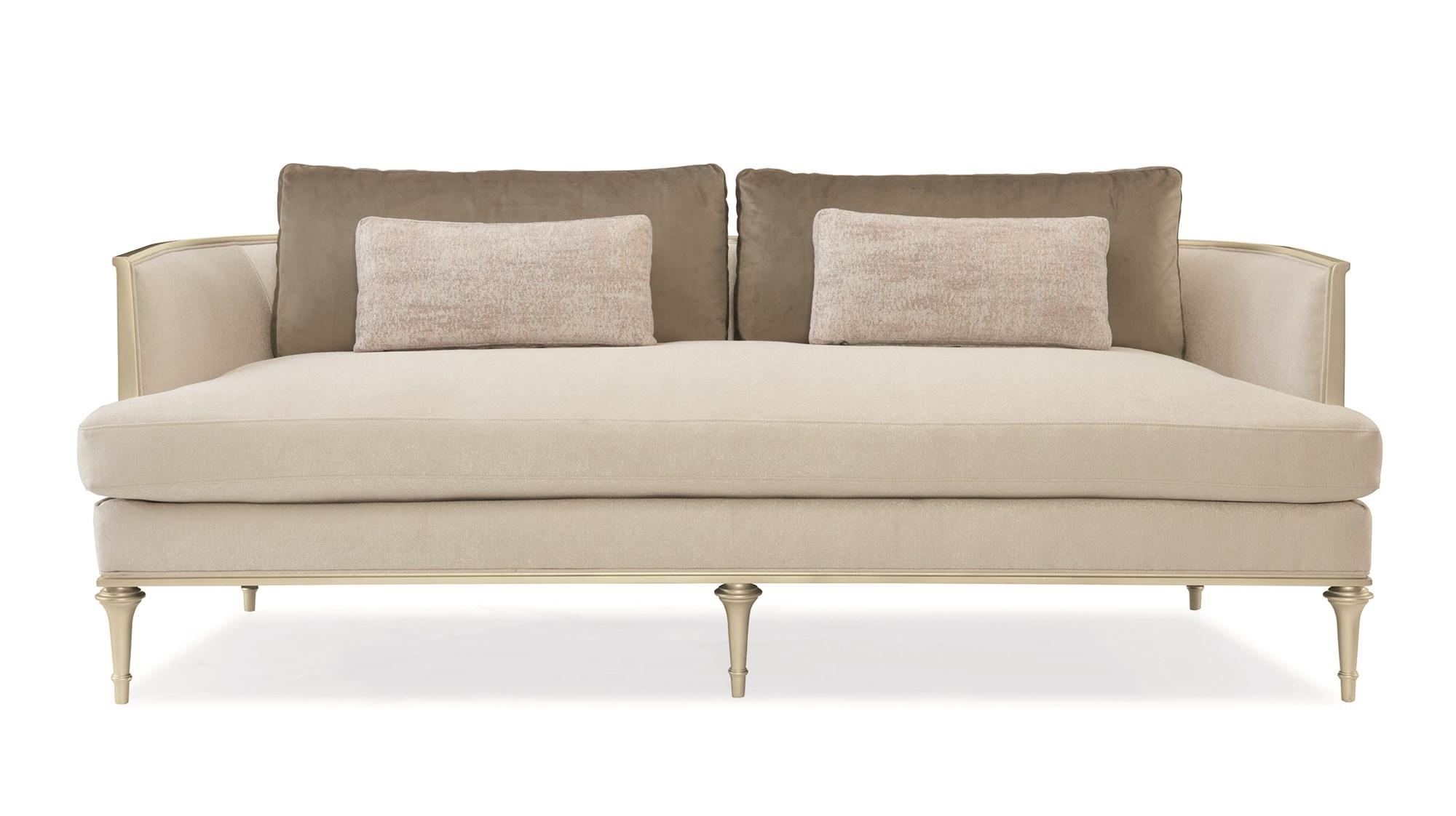 

    
Neutral Fabric & Frame Finished in Platinum Contemporary Sofa QUIT YOUR METAL-ING by Caracole
