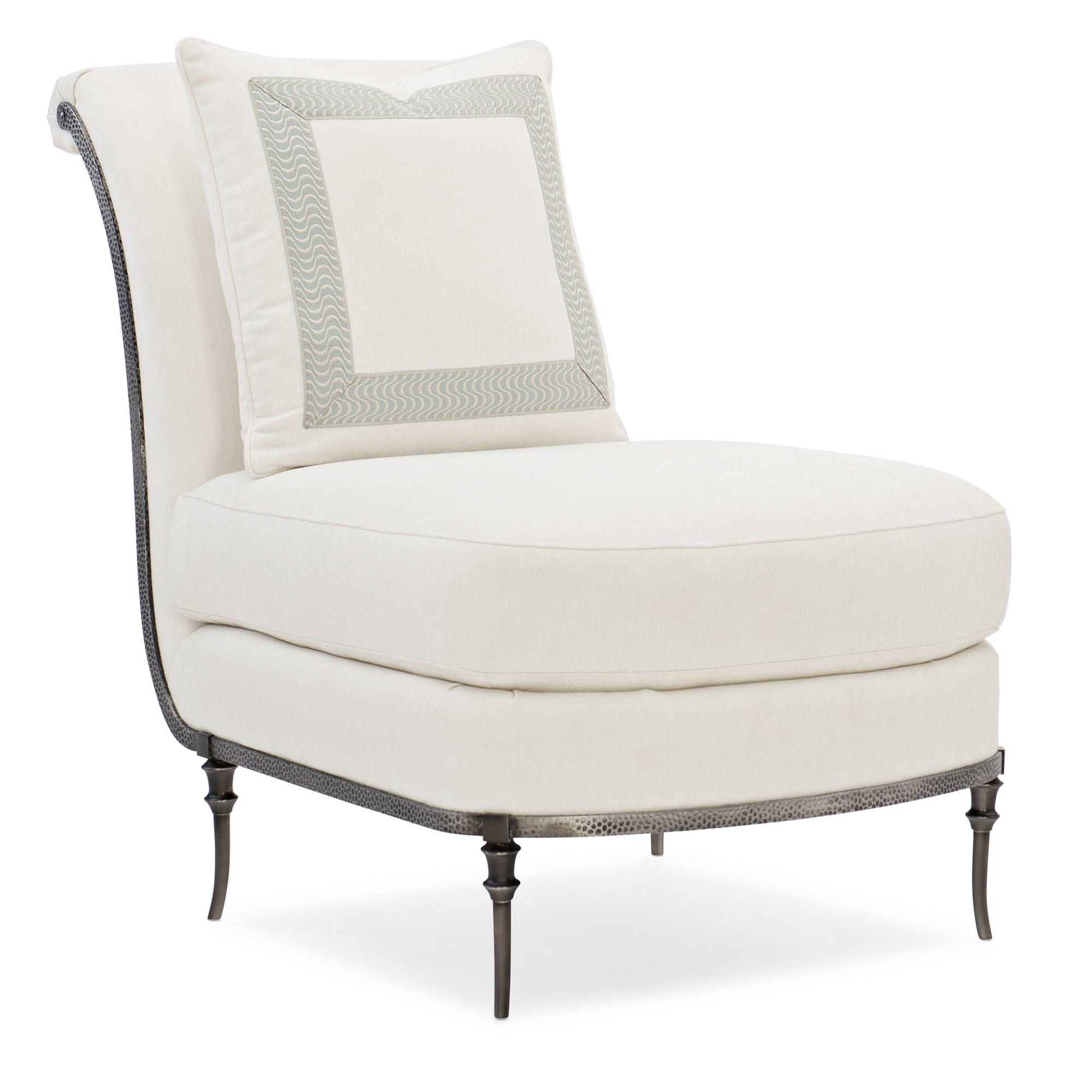 Contemporary Accent Chair ON POINT UPH-419-232-A in White Fabric