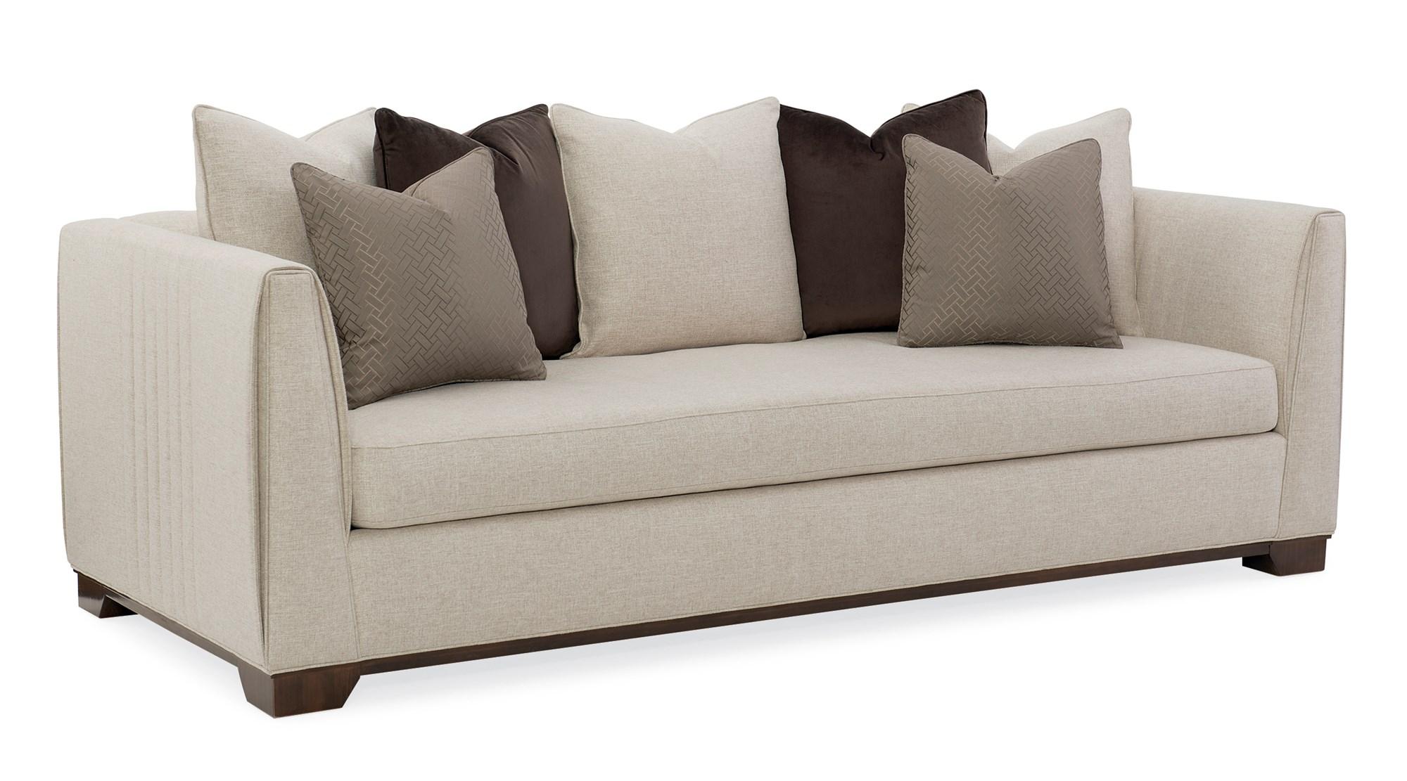 Contemporary Sofa MODERNE SOFA M020-417-012-A in Brown, Beige Fabric