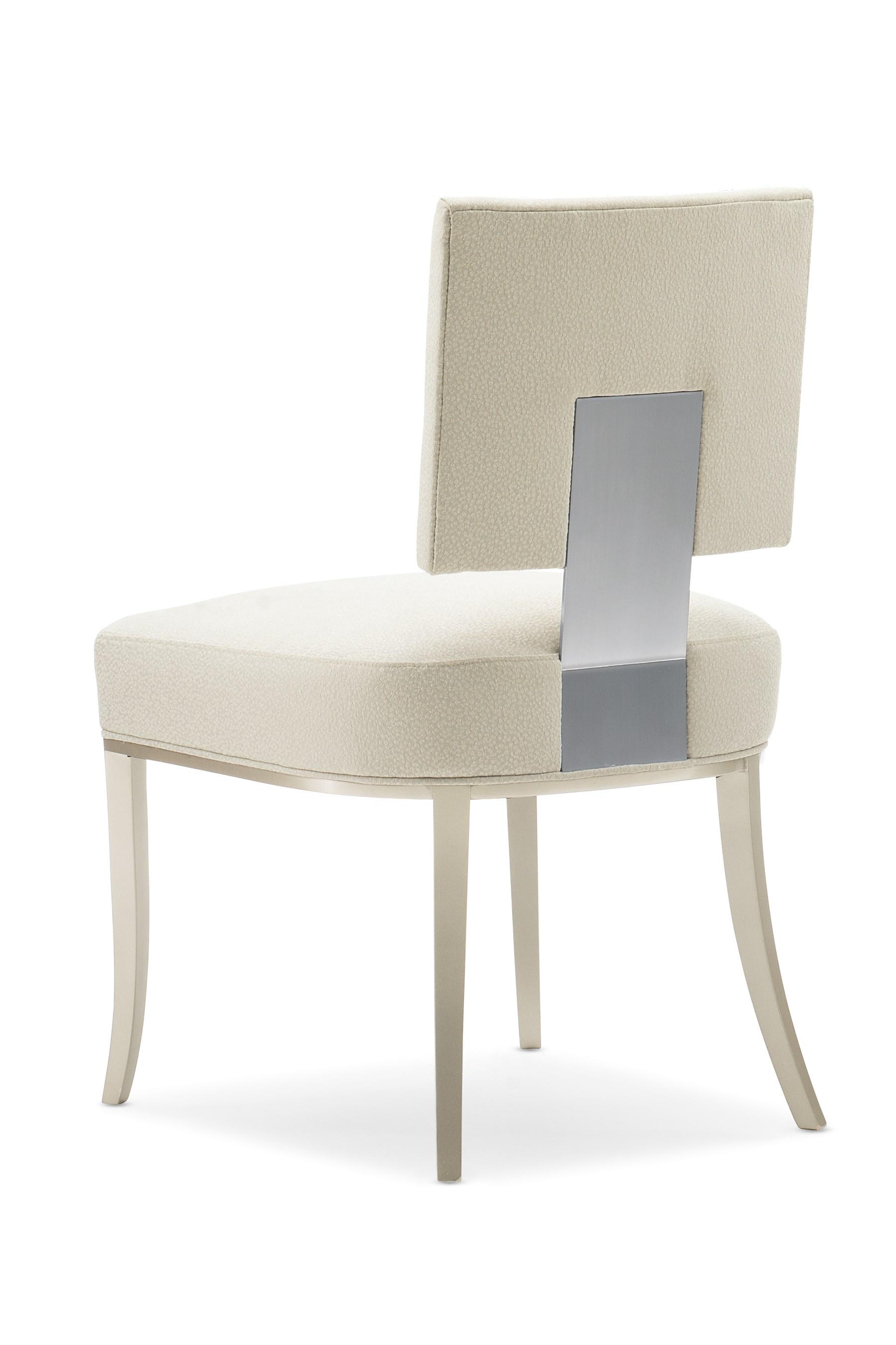 

        
Caracole RESERVED SEATING Dining Side Chair Neutral/Silver Fabric 662896034332
