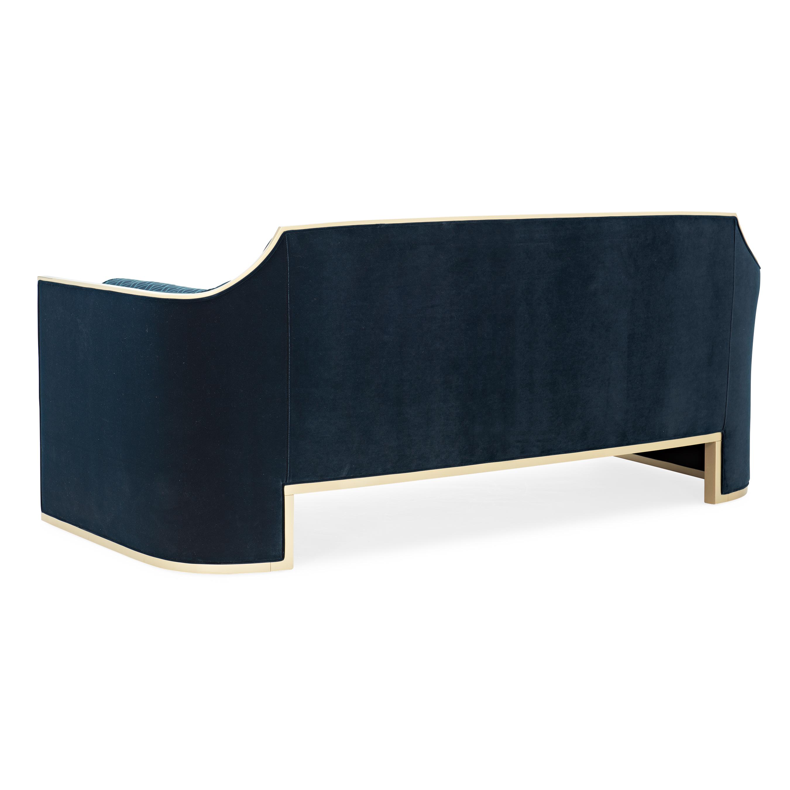 

        
Caracole The Cat&#039;s Meow Sofa and Chair Dark Blue Velvet 662896012927

