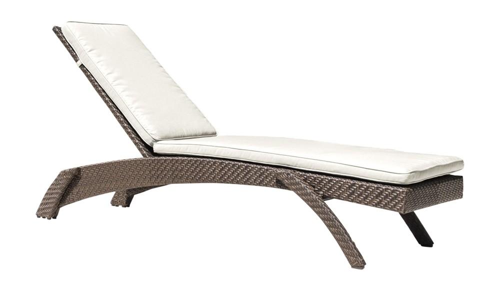 Classic Outdoor Chaise Lounger Oasis PJO-2201-JBP-CL X-2201CL-CUSH in Beige, Brown Fabric