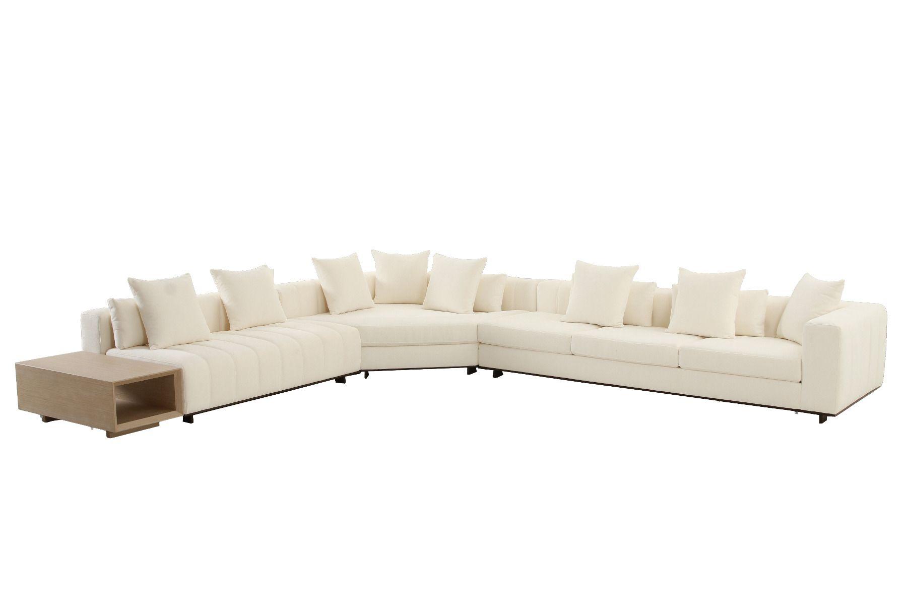 

    
Cream Fabric Sectional Sofa Set 4Pcs w/ Console Table AE3807 American Eagle
