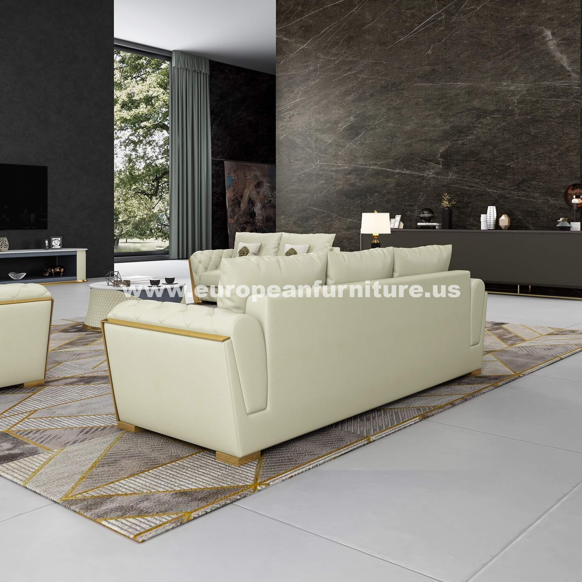 

                    
EUROPEAN FURNITURE CASTELLO Sofa Set Off-White Leather Purchase 
