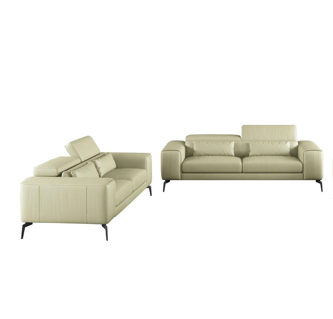 

    
EF-12552-S Off White Italian Leather CAVOUR Sofa EUROPEAN FURNITURE Contemporary Modern
