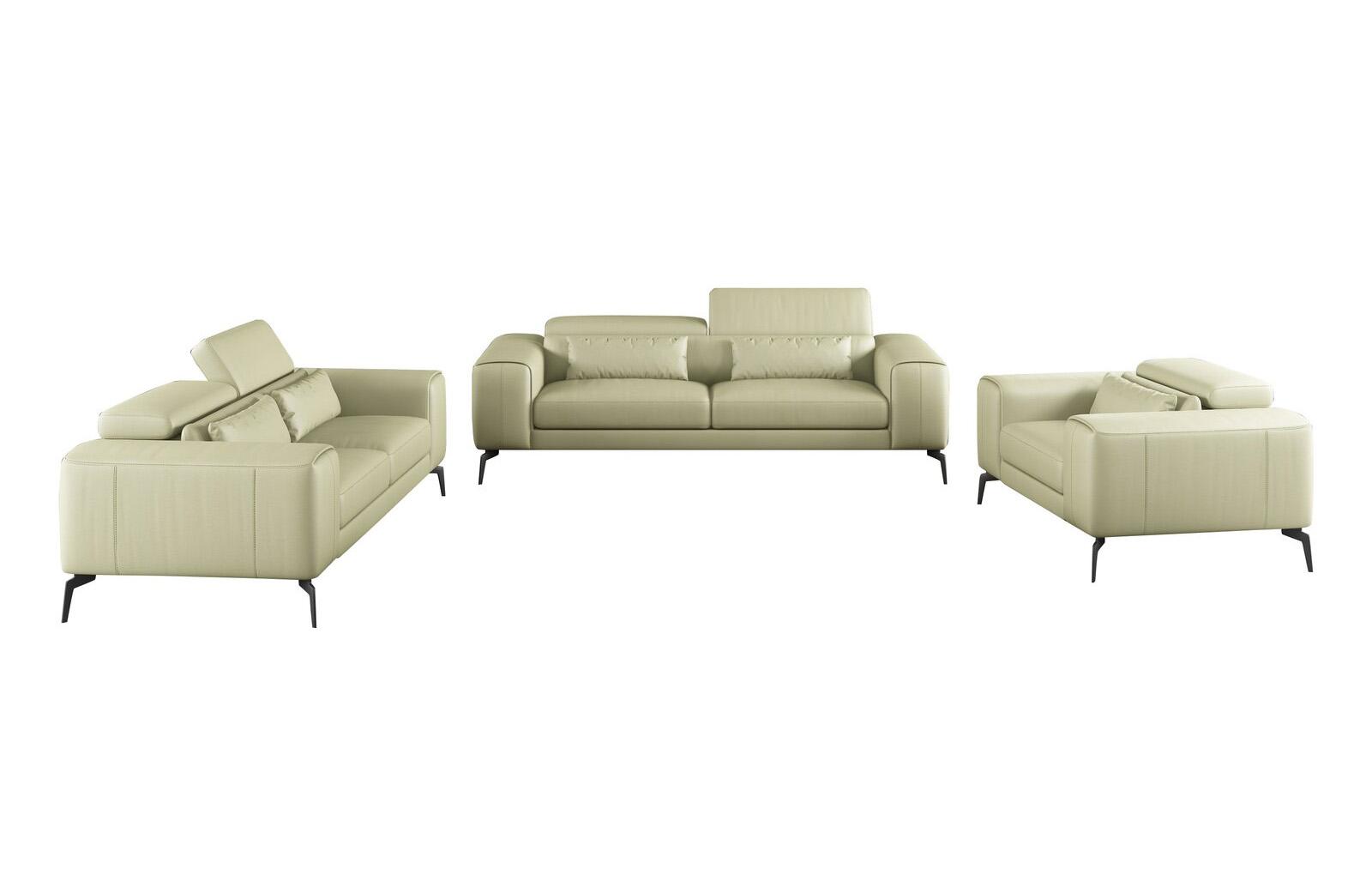

    
Off White Italian Leather CAVOUR Sofa Set 3Pcs EUROPEAN FURNITURE Contemporary
